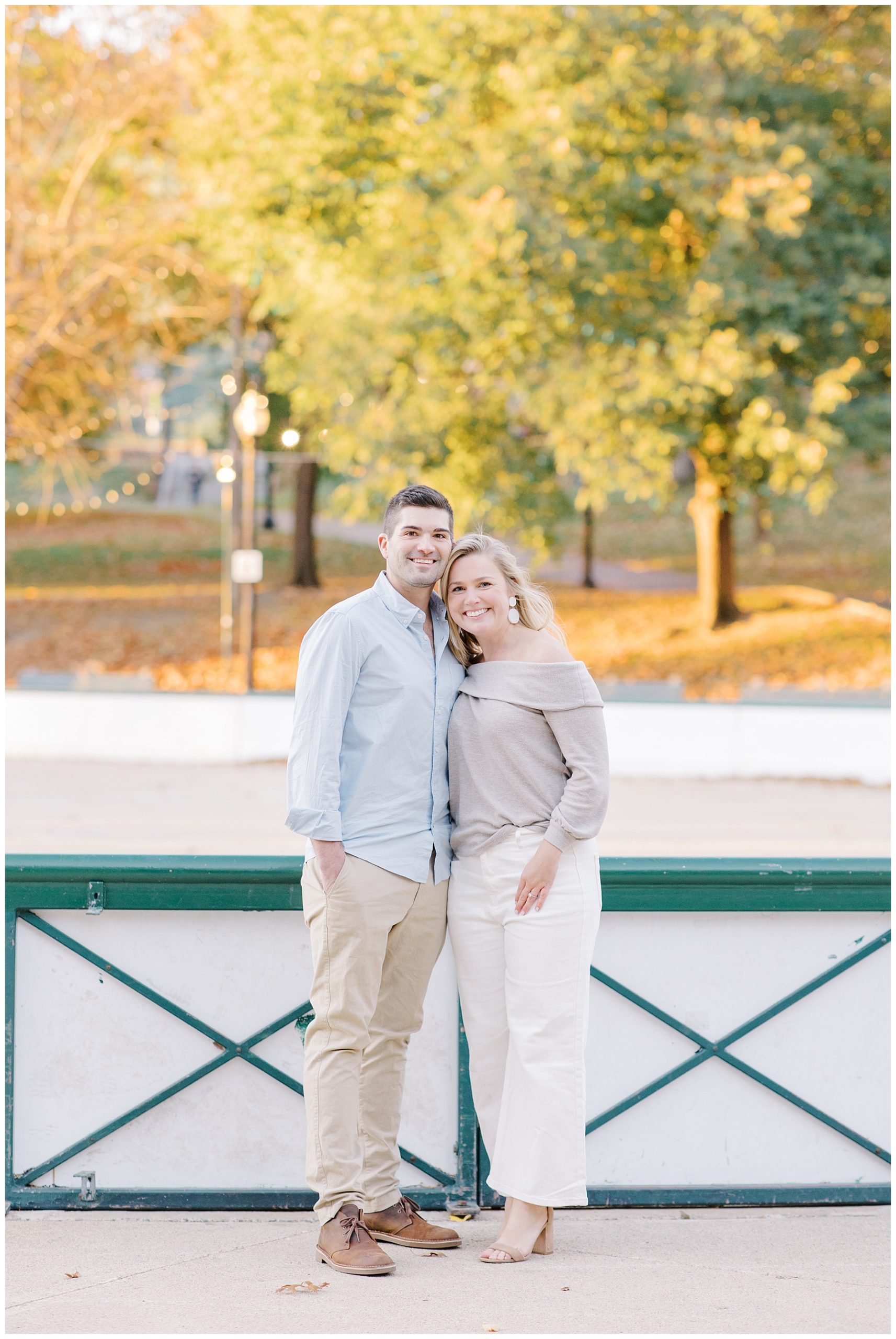 fall engagement portraits in Boston