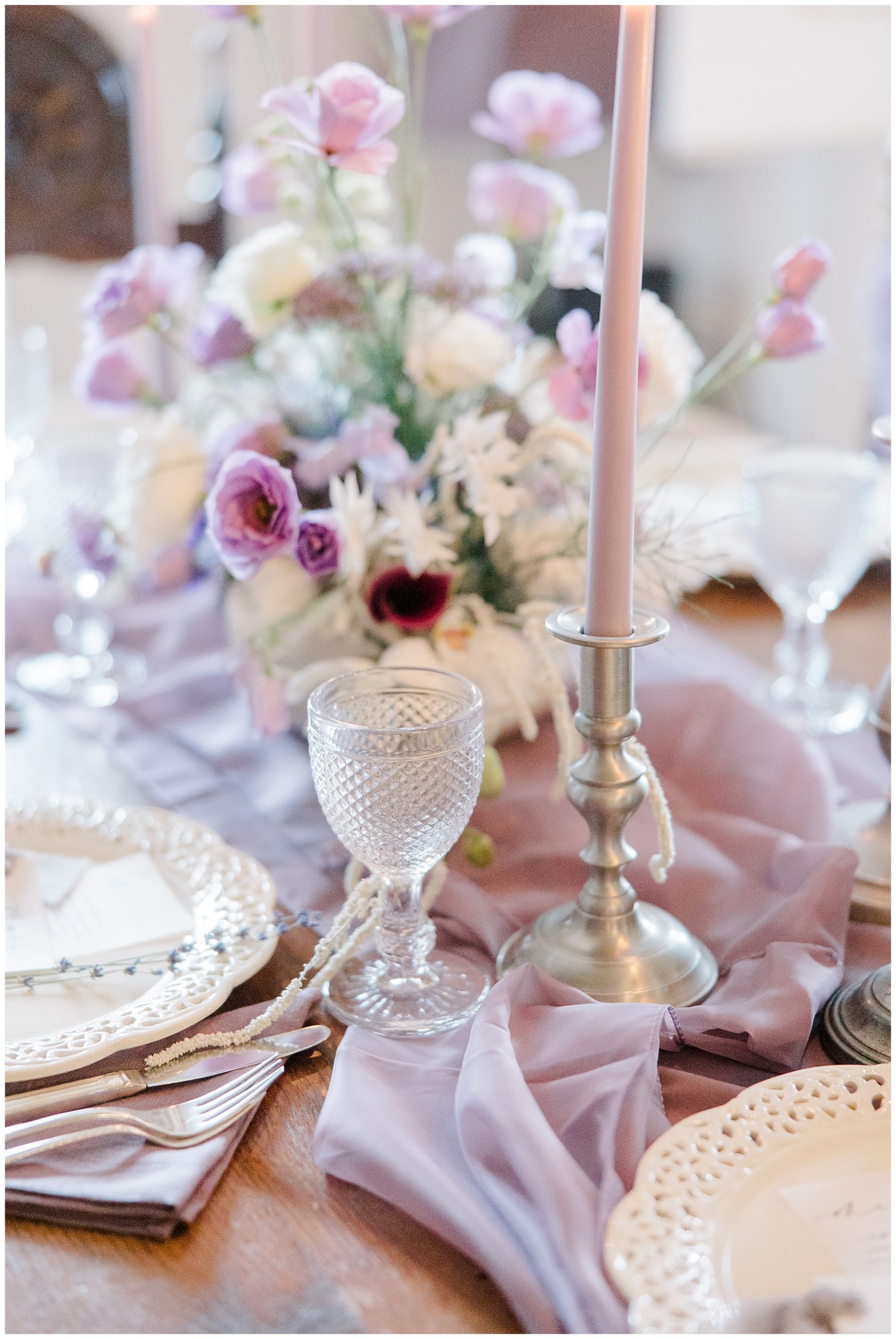 romantic table setting from wedding