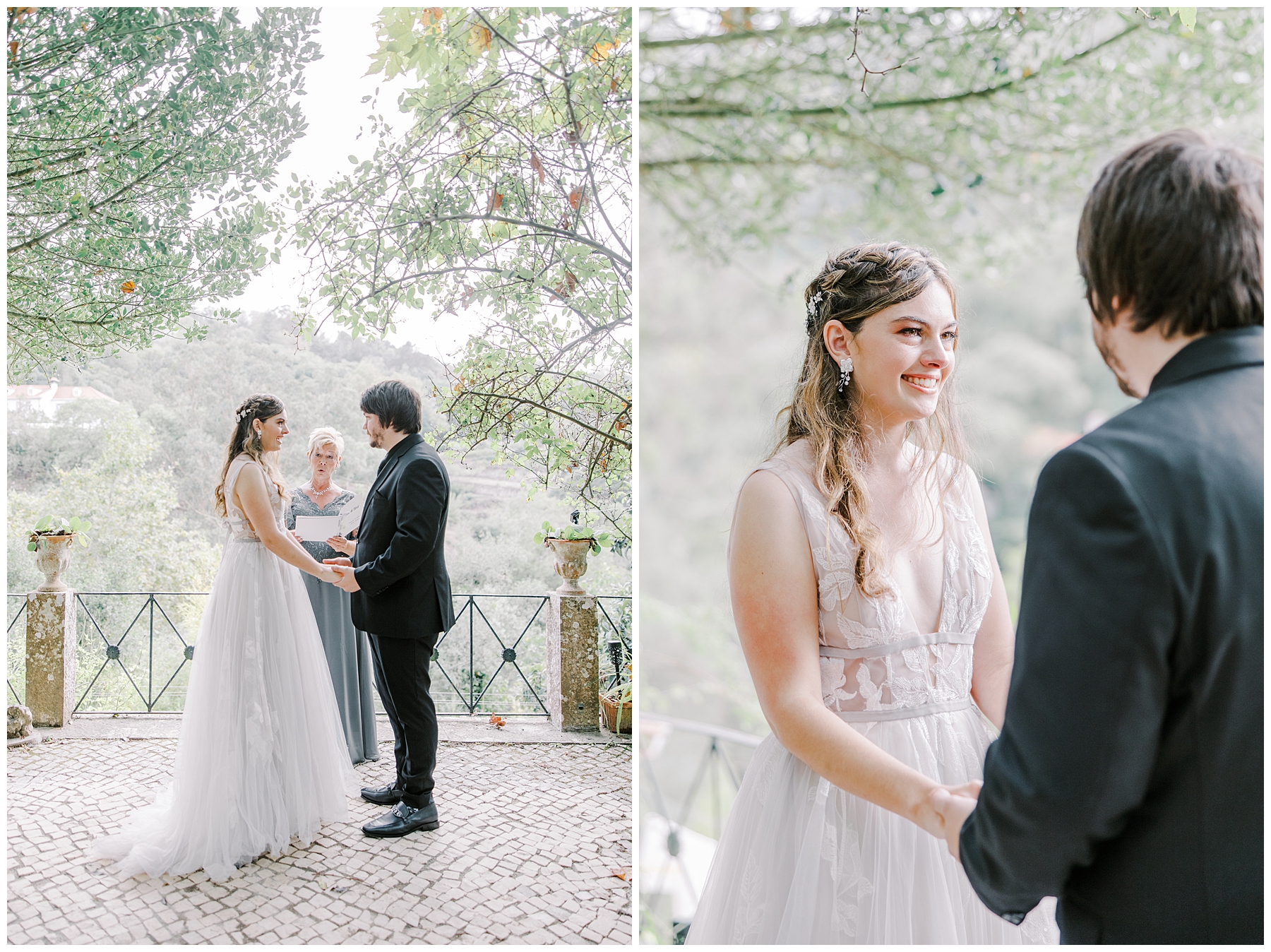intimate wedding on balcony in portugal 