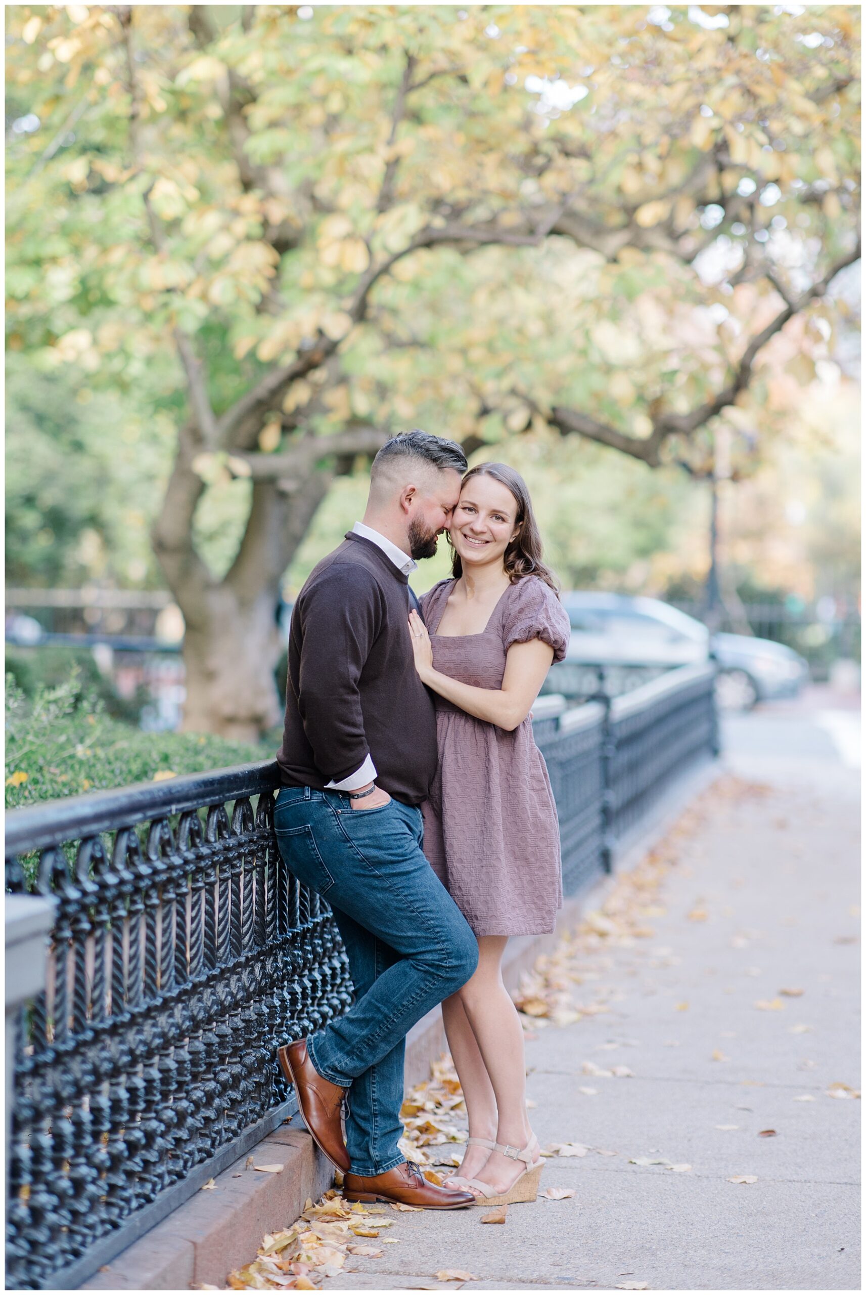 fall engagement session in downtown Boston
