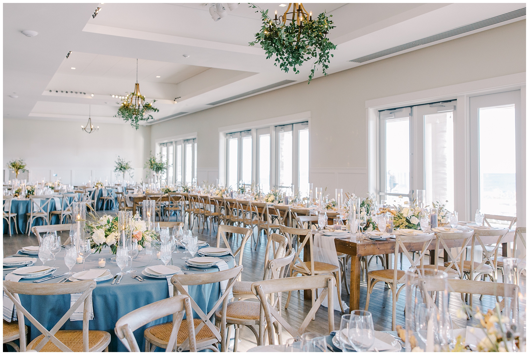 coastal wedding decor and luxurious event space at Coastal Cape Cod Wedding at Pelham House Resort