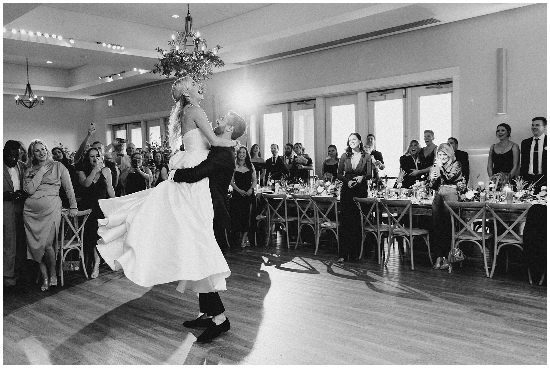 first dance as husband and wife at Coastal Cape Cod Wedding at Pelham House Resort