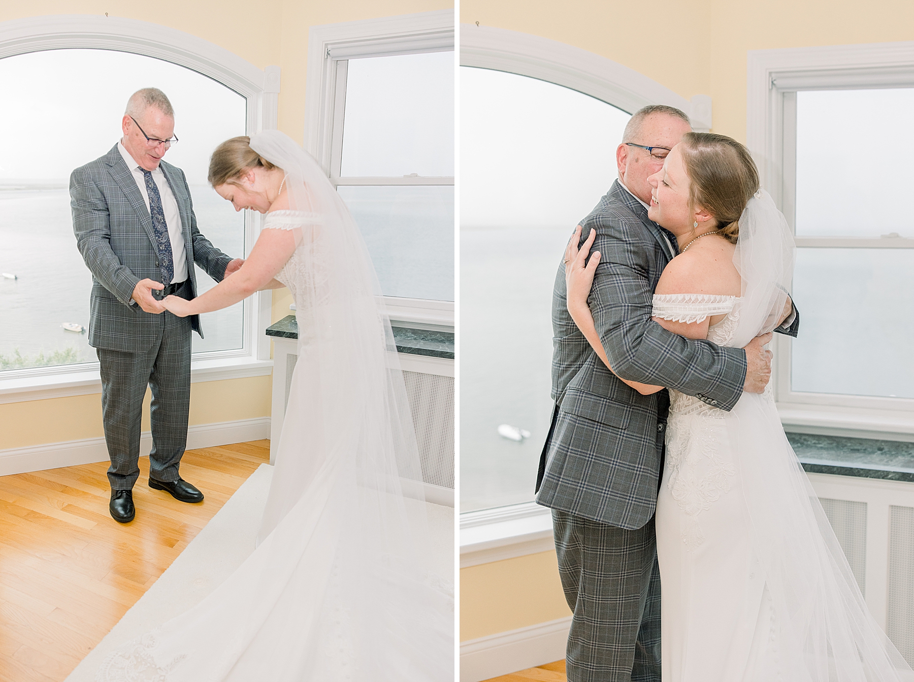 first look between father and daughter from Timeless Family Heirloom Focused Wedding