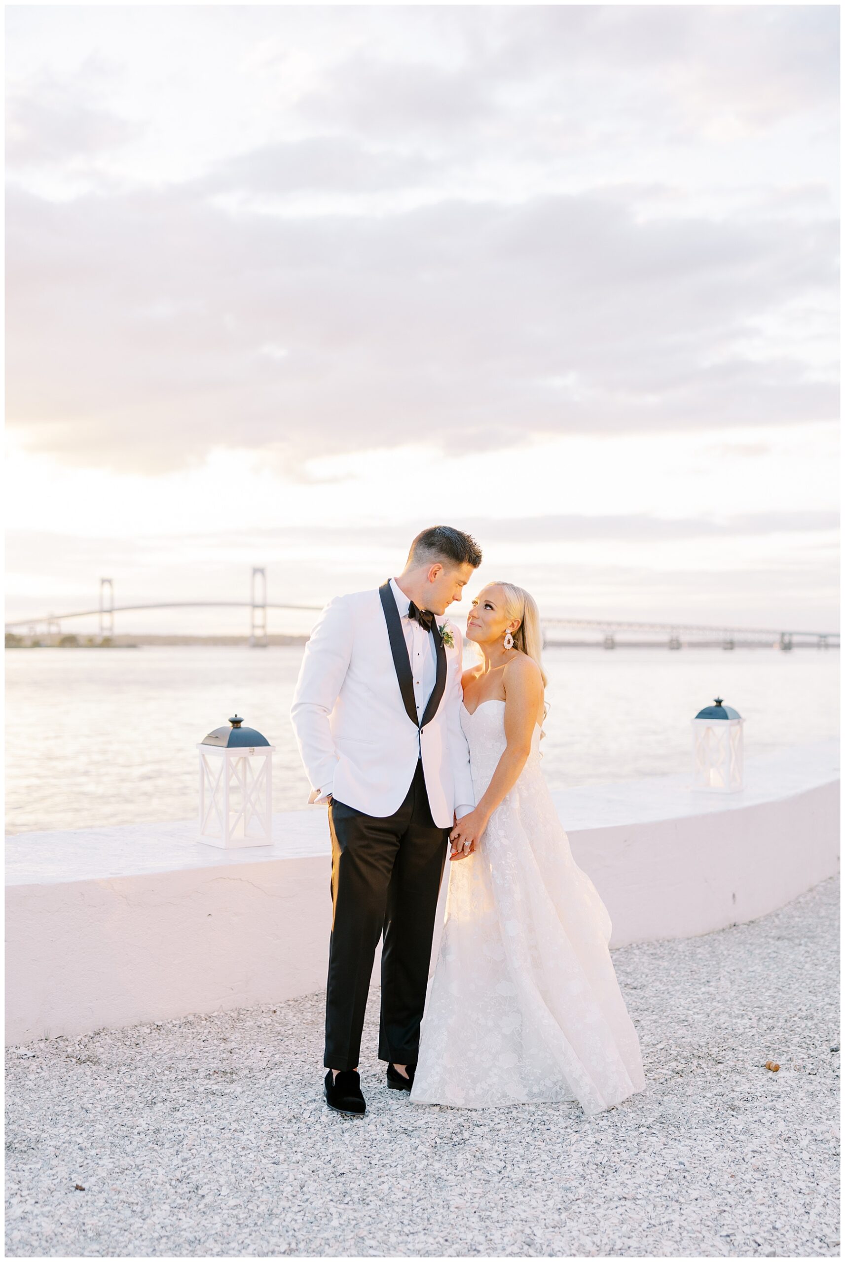 wedding portraits near ocean in Newport RI