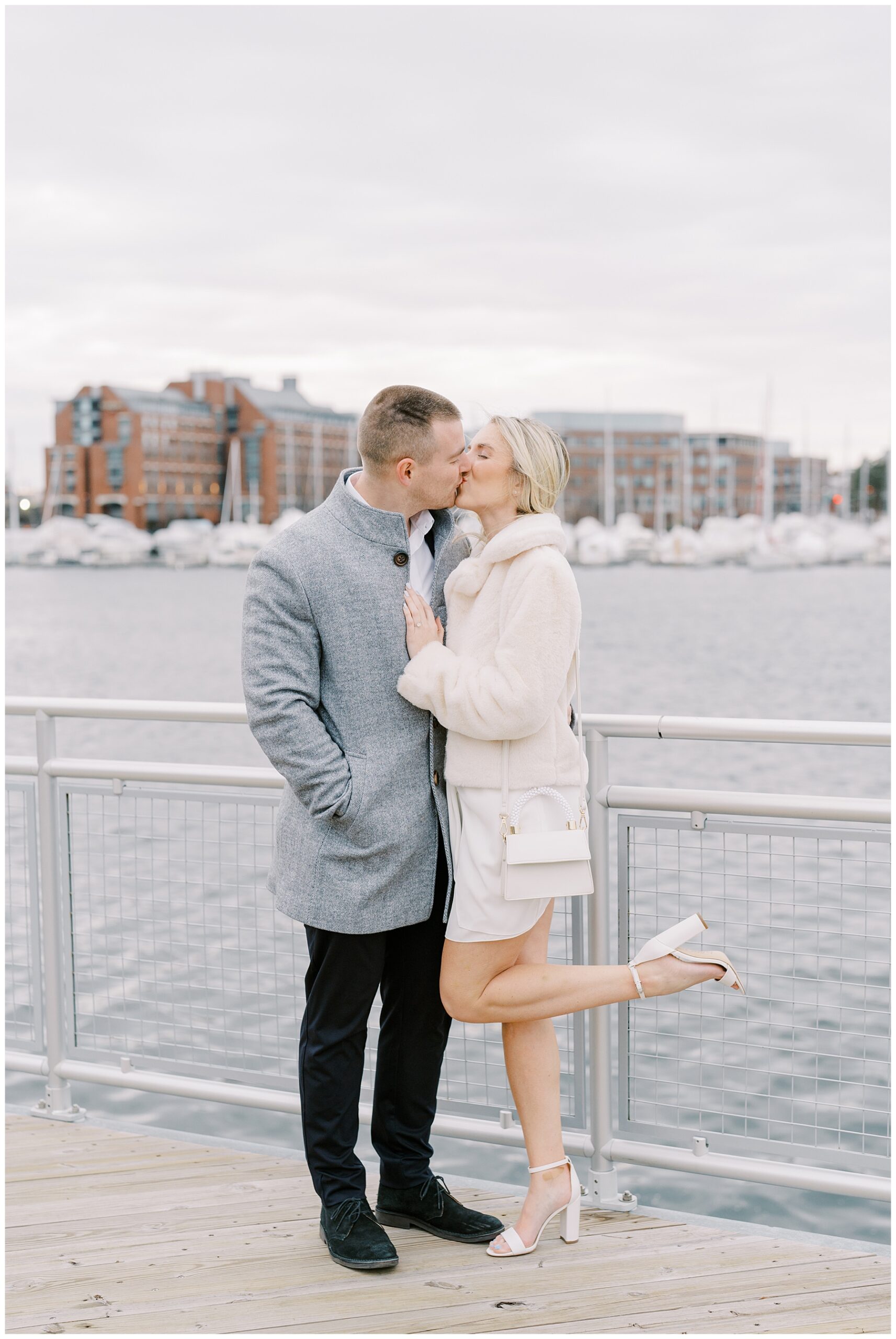 Boston Harbor engagement portraits