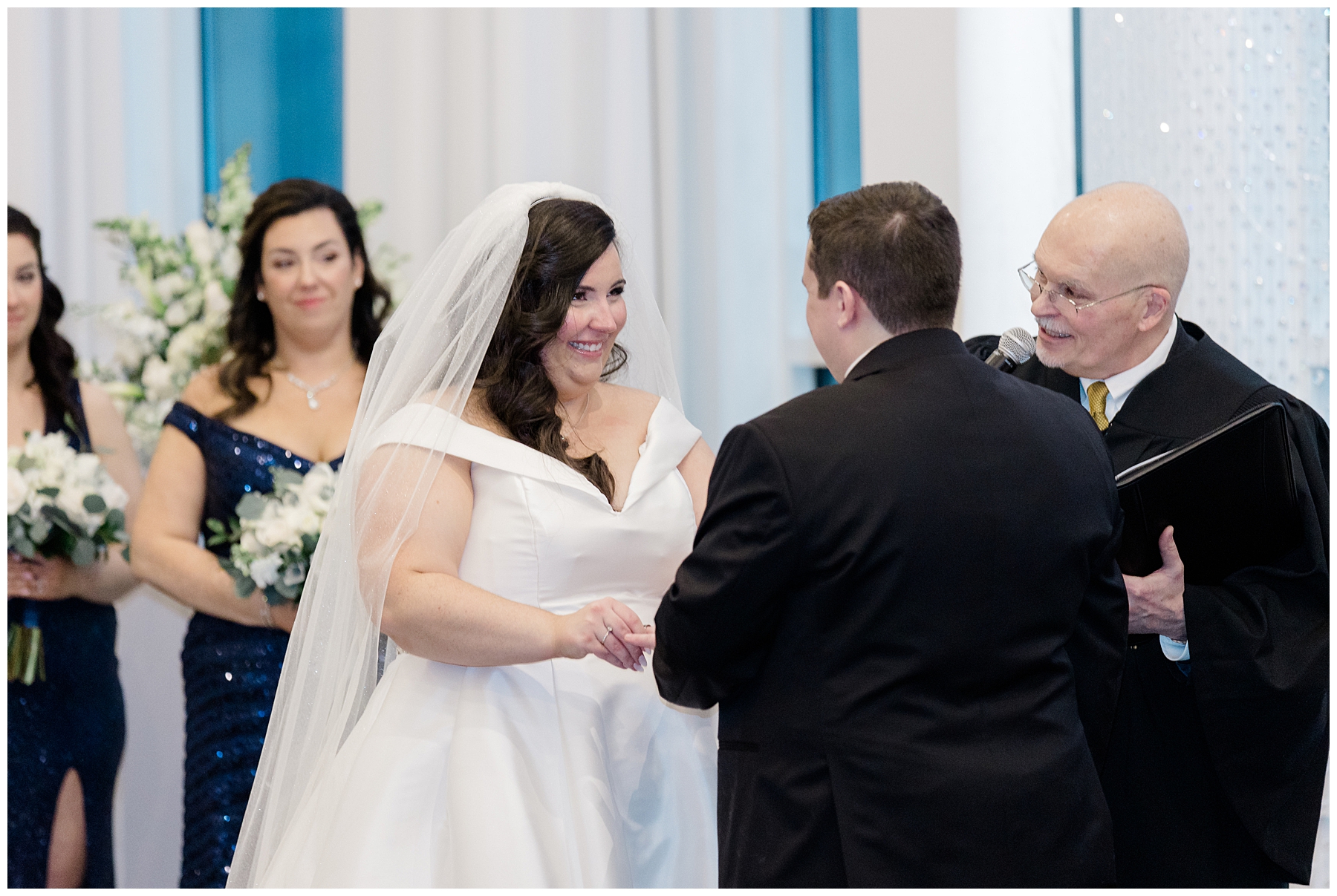 couple exchange wedding vows at Lakeview Pavilion Wedding ceremony