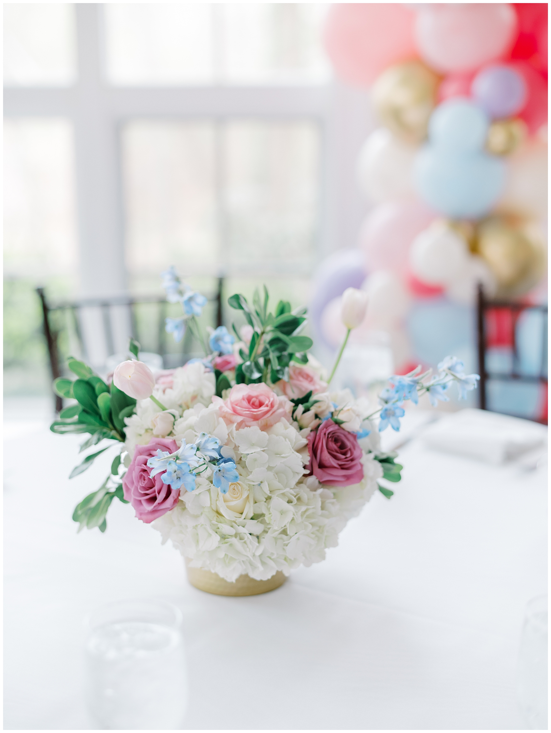 flower centerpieces from Elegant Tupper Manor Bridal Shower