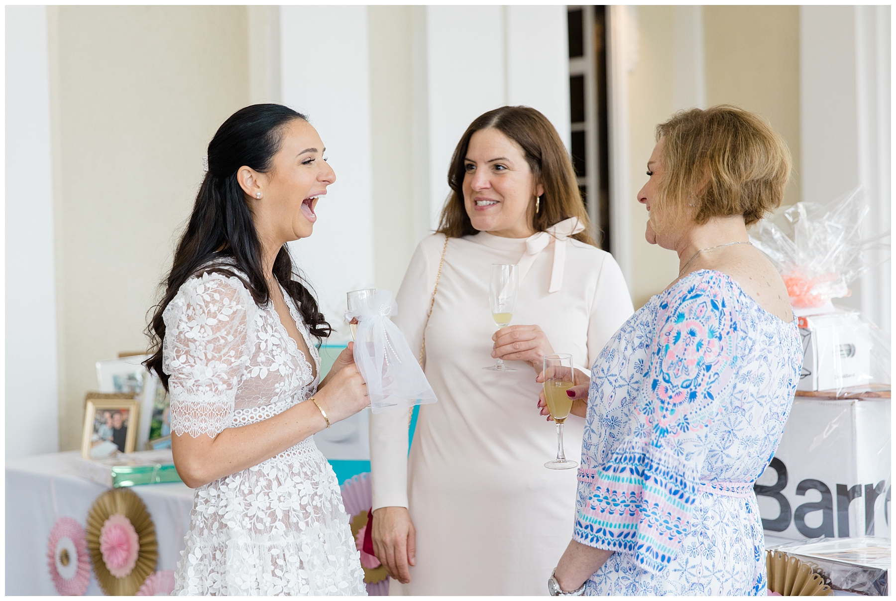 candid moment from bridal shower