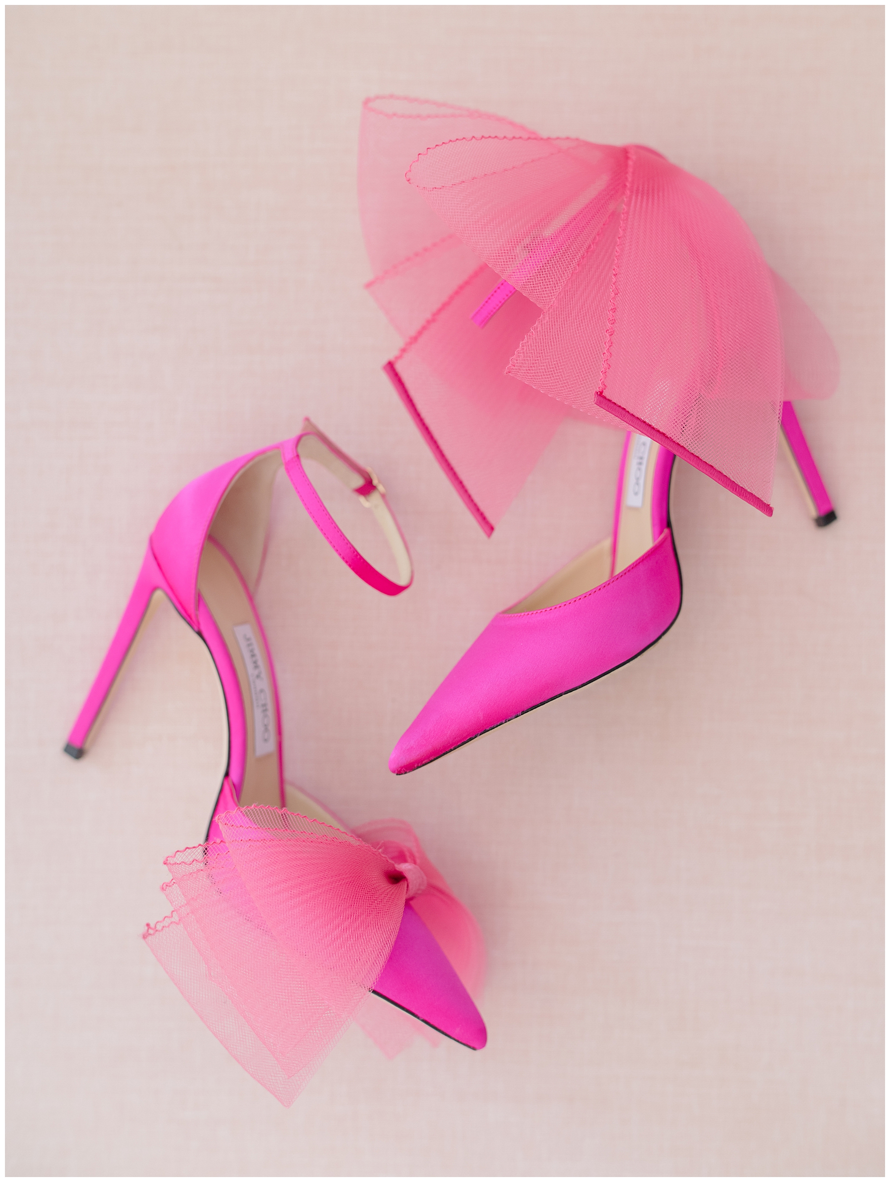bride-to-be wears pink Jimmy Choo Shoes to her Dreamy Danversport Bridal Shower