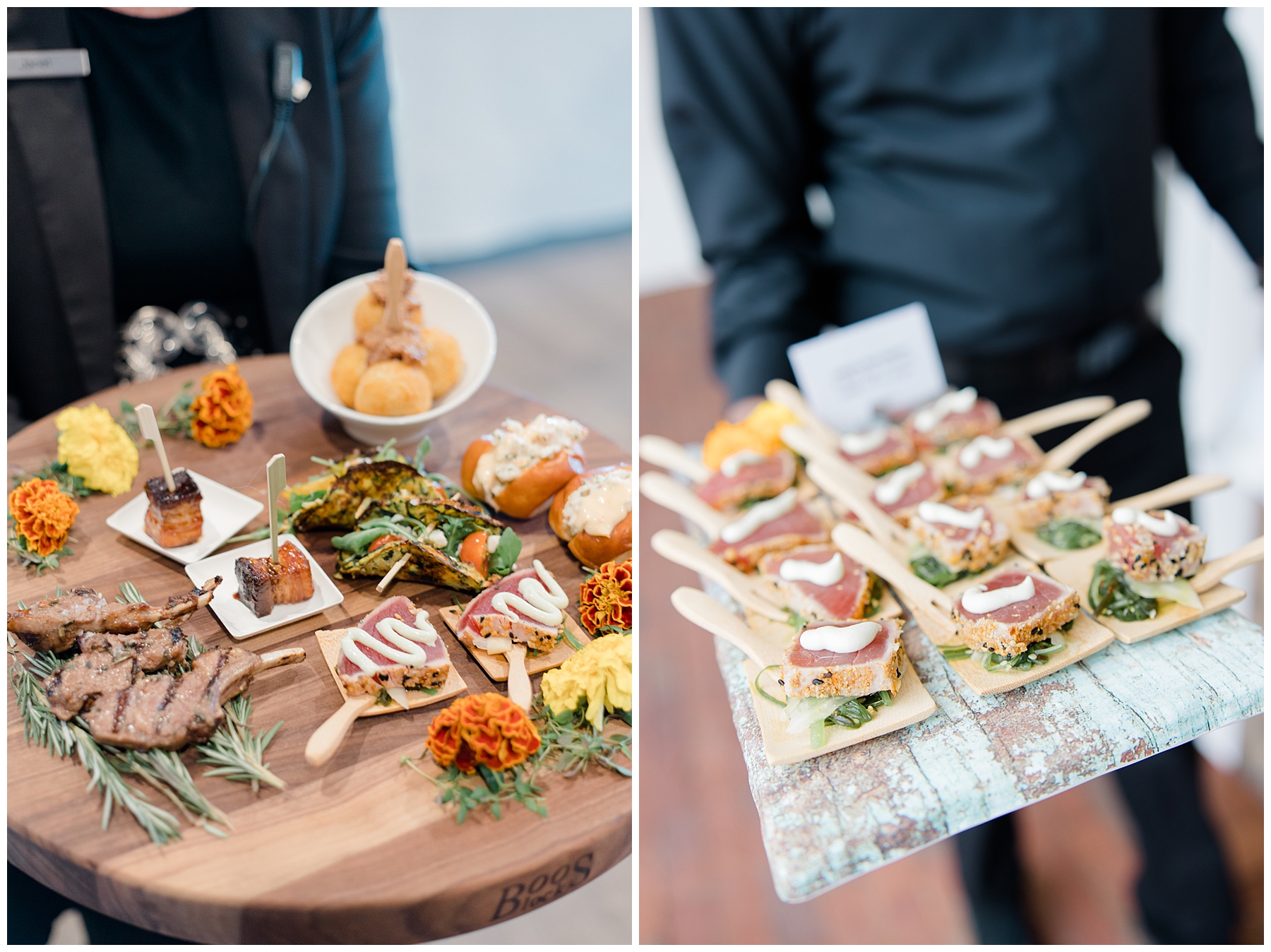 appetizers from Wychmere Beach Club Wedding in Cape Cod 