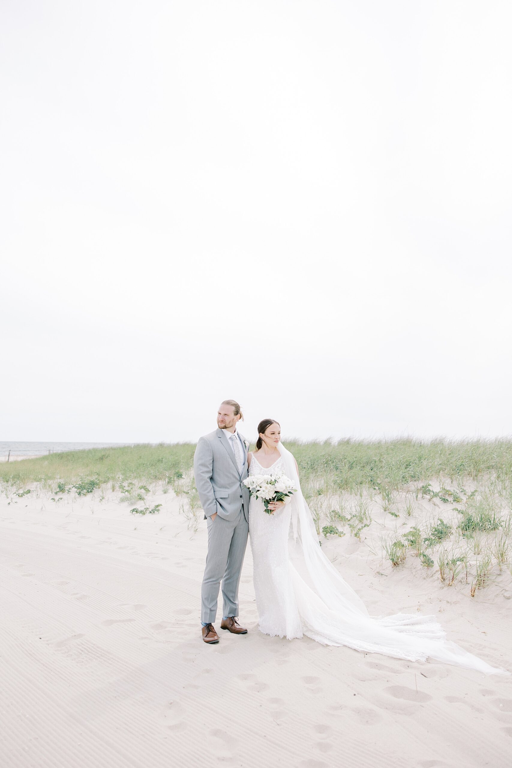wedding portaits on the beach at Cape Cod