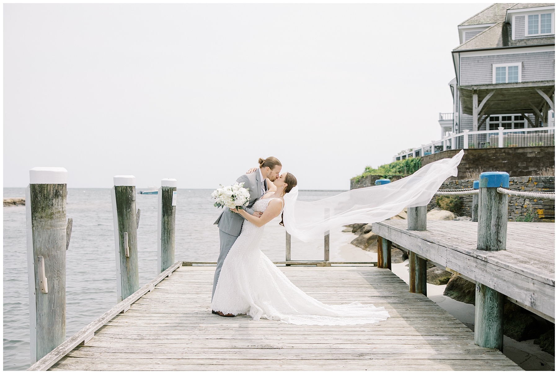 epic wedding portaits by the ocean at Wychmere Beach Club