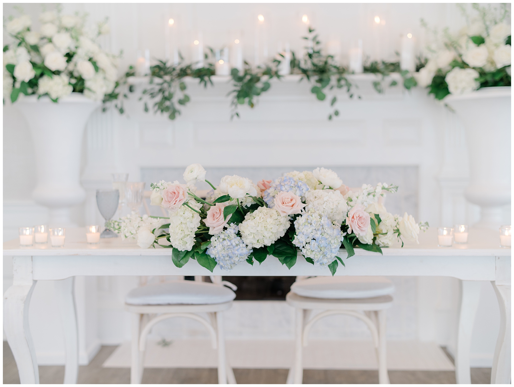 wedding flowers and details from reception at Wychmere Beach Club