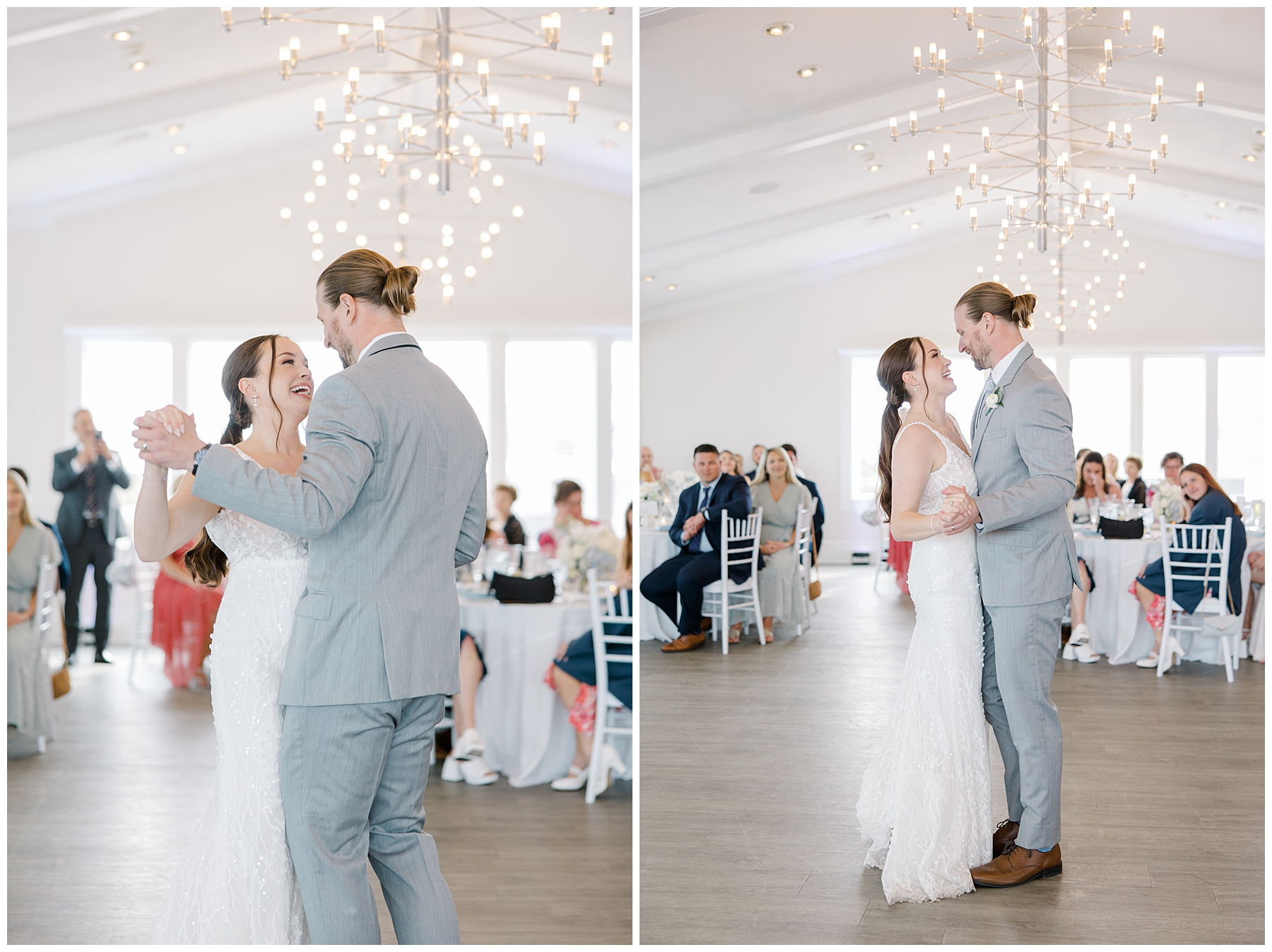 newlyweds share first dance togehter