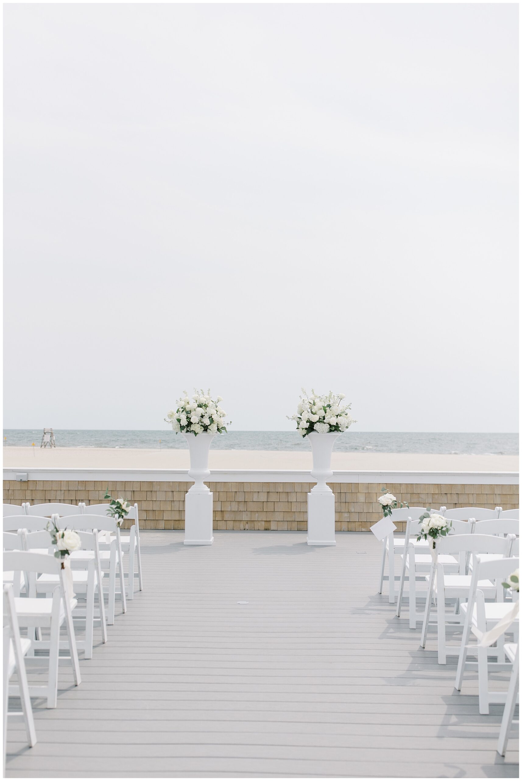 Modern Cape Cod Wedding outside by the water at Wychmere Beach Club