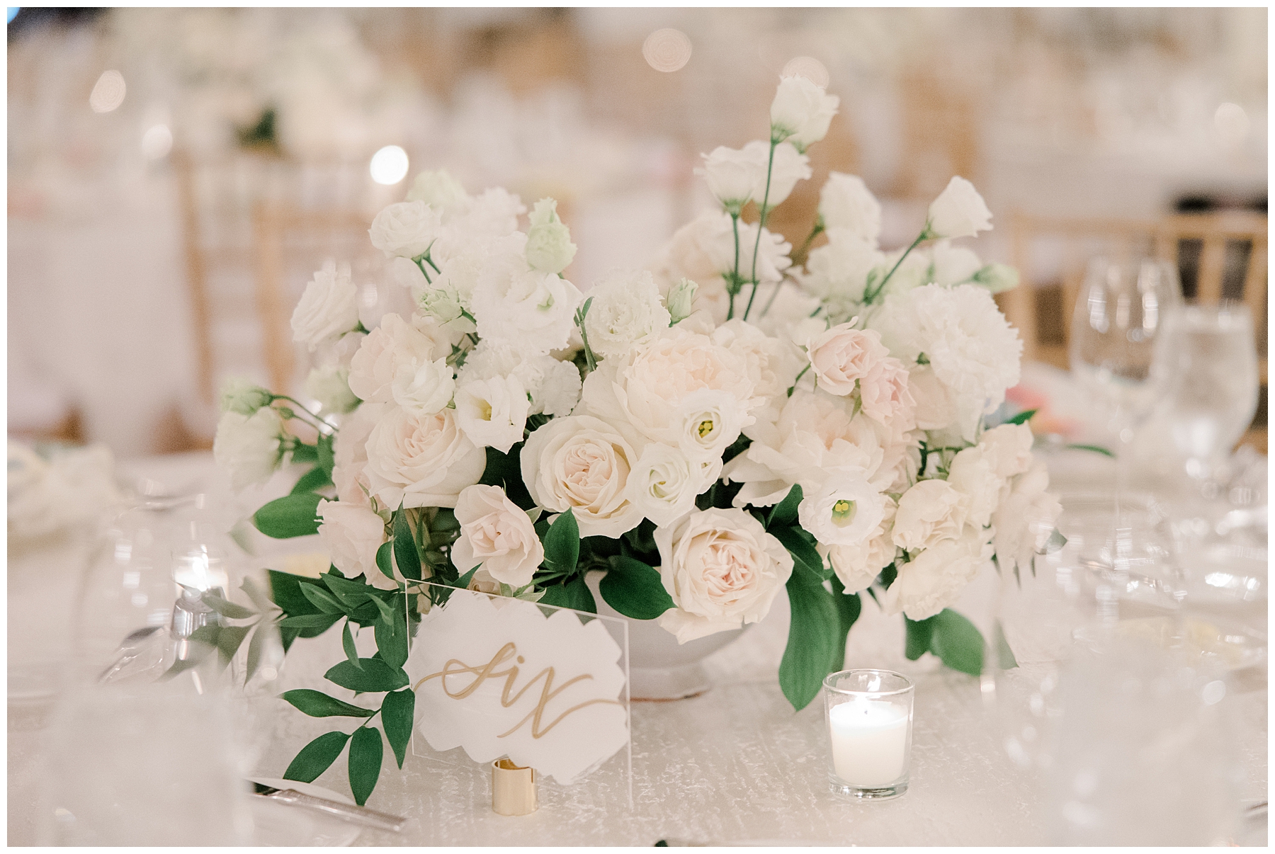 timeless white floral centerpieces