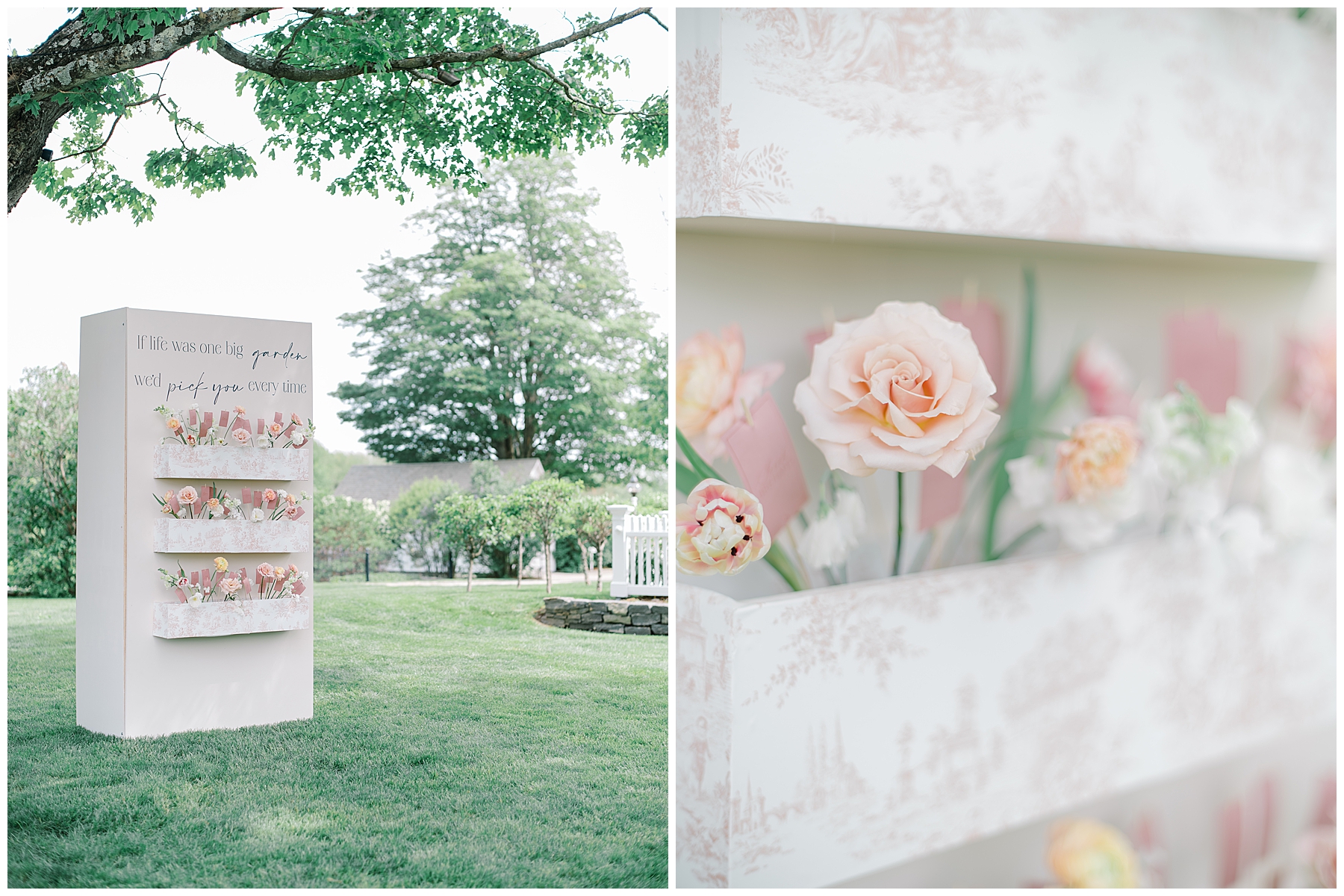 stunning seating chart display with floral details