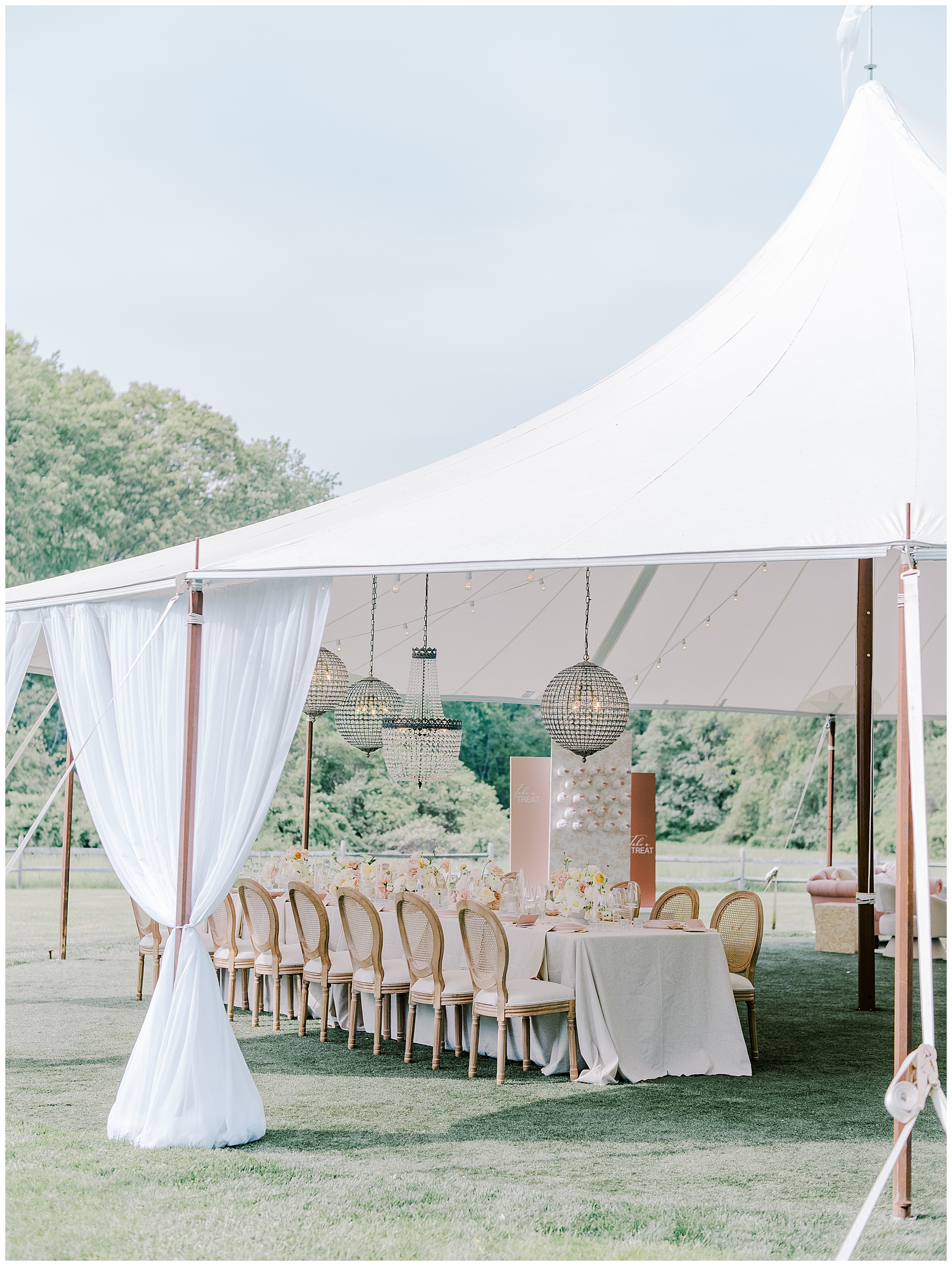 outdoor sailcloth tent for romantic garden wedding 