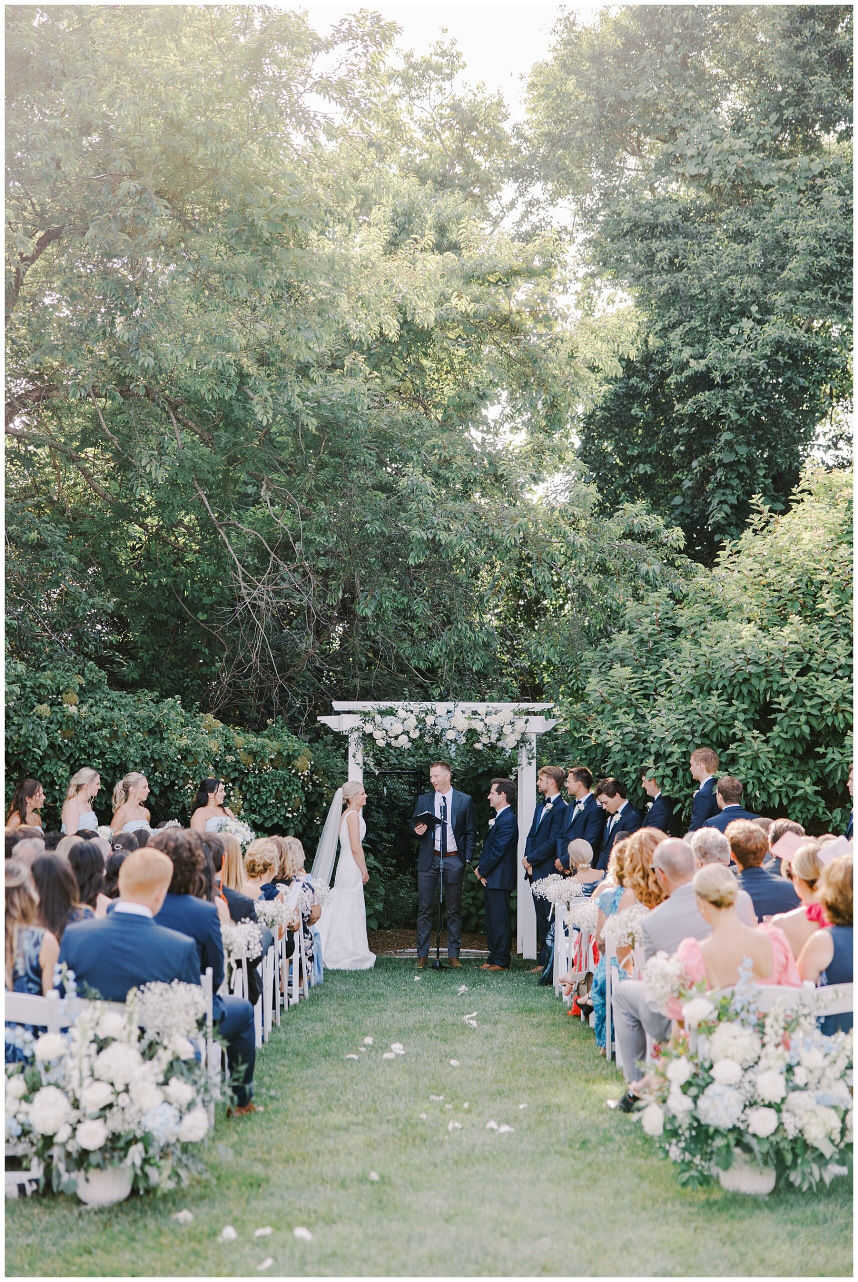 outdoor wedding ceremony at The Dennis Inn