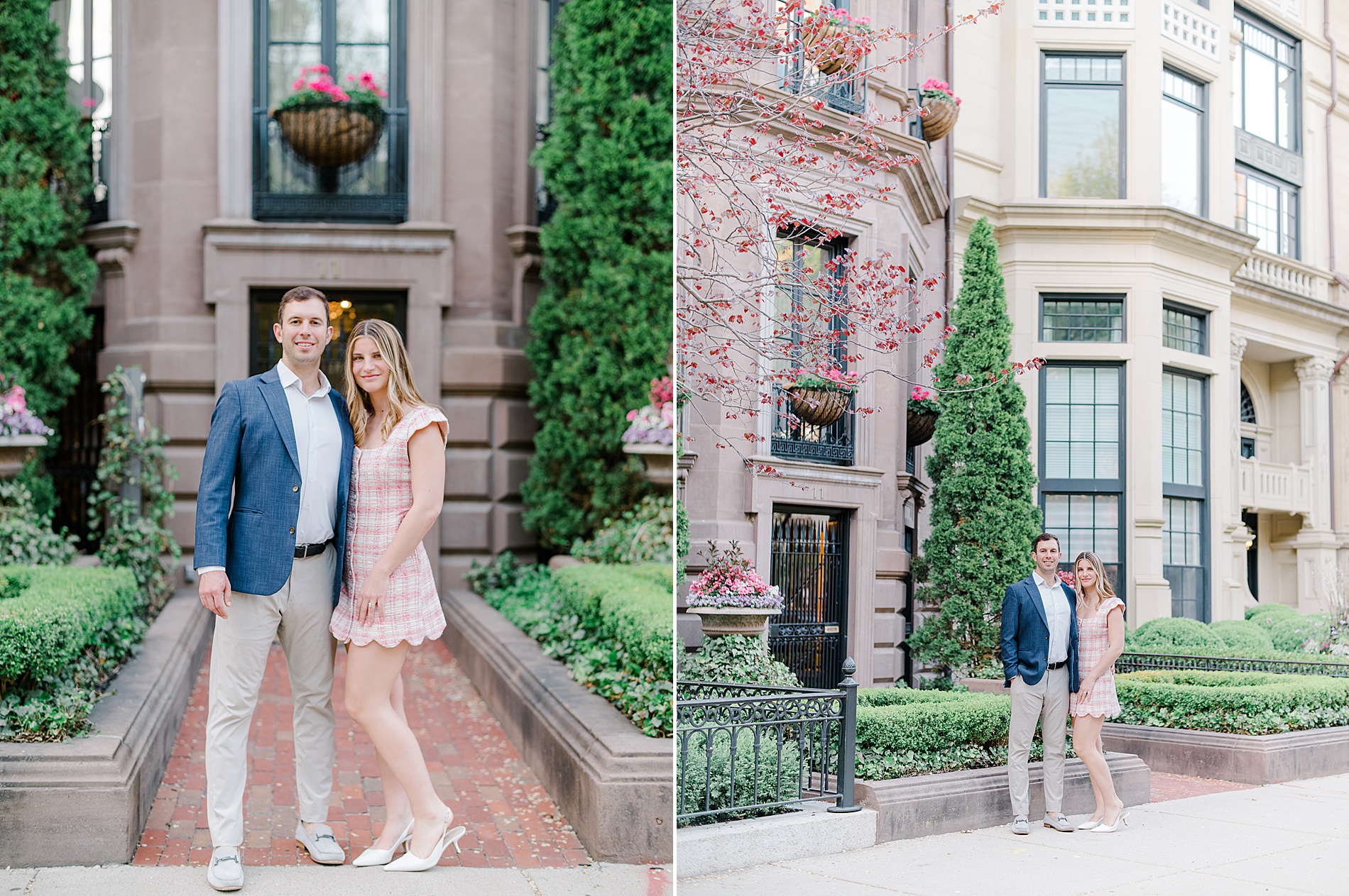 romantic spring engagement session in Boston