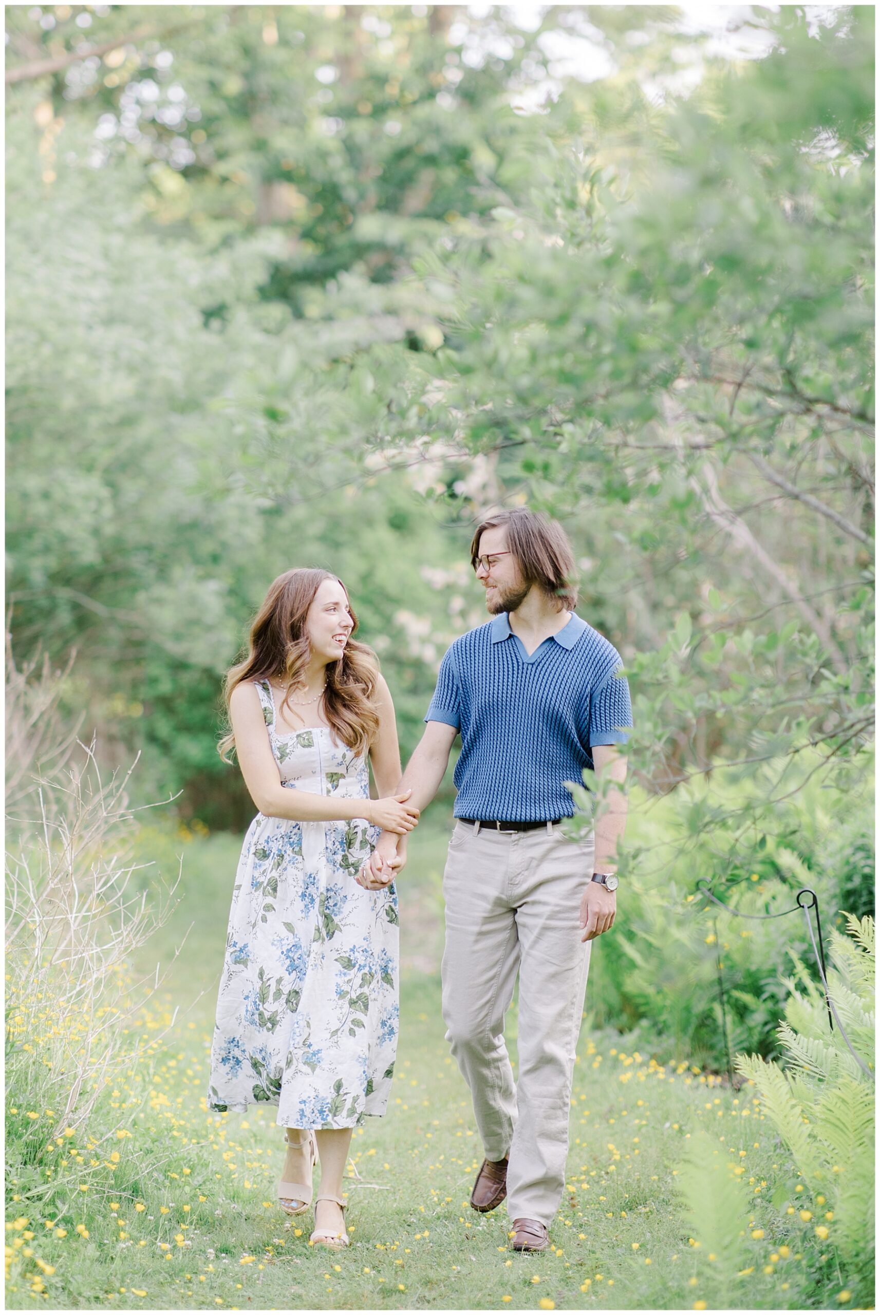 light and airy engagement portraits 