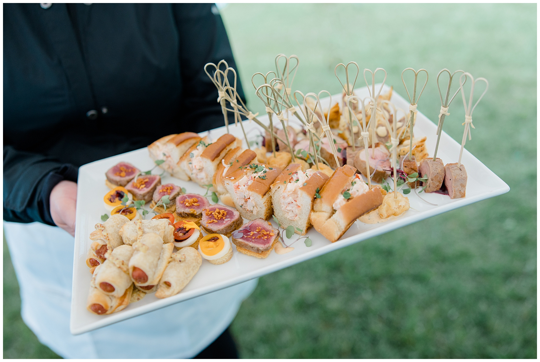 appetizers from Elevated Coastal Maine Wedding at ViewPoint Hotel