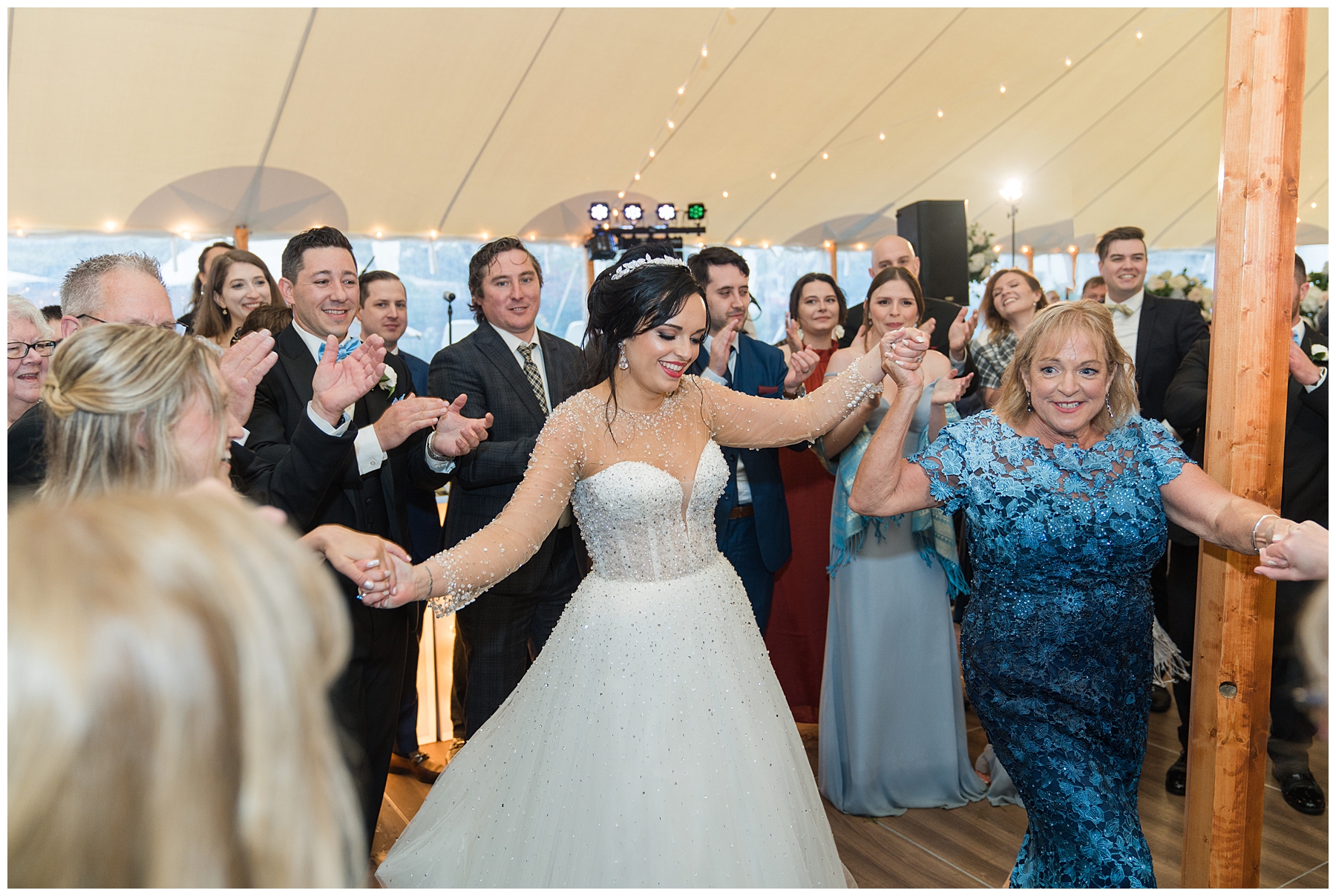 bride dances during wedding reception 