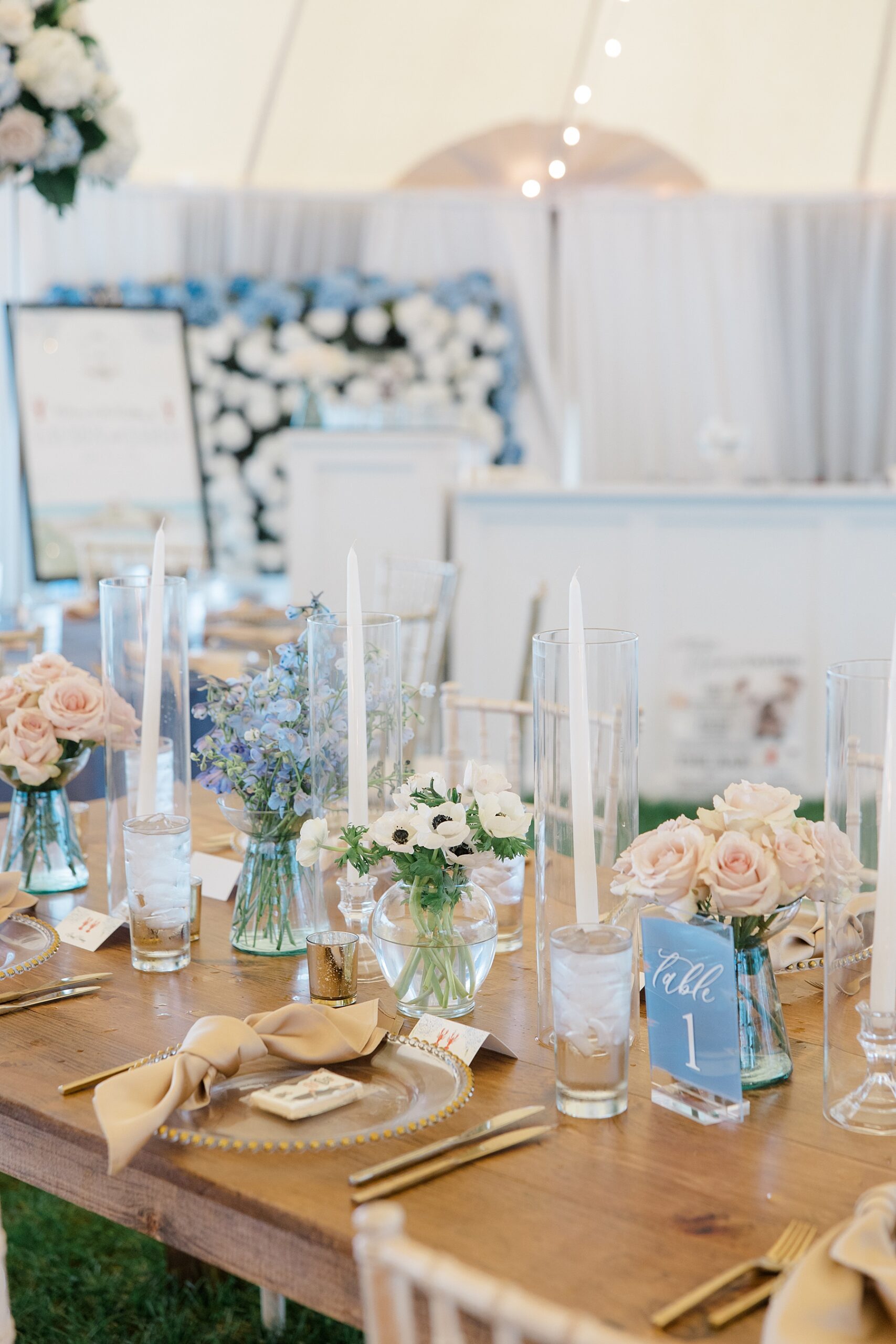 Elevated Coastal Maine Wedding reception at ViewPoint Hotel