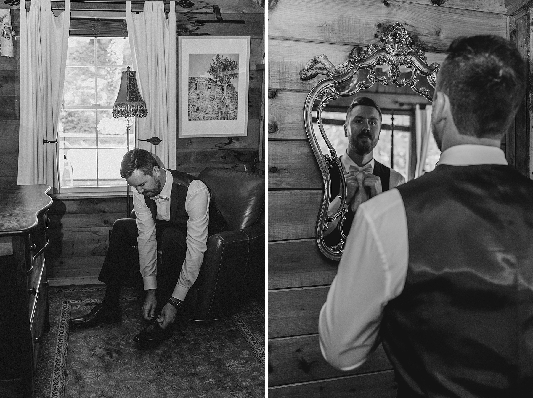 groom getting ready for Lake Pearl Wedding