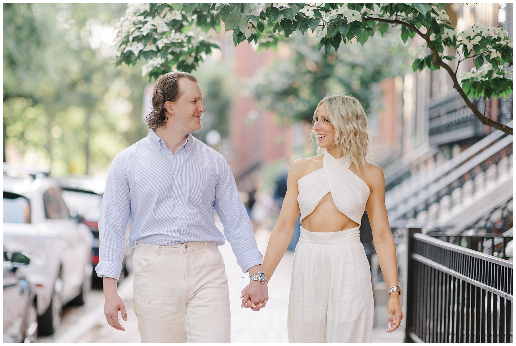 stylish engagement portraits in South end Boston