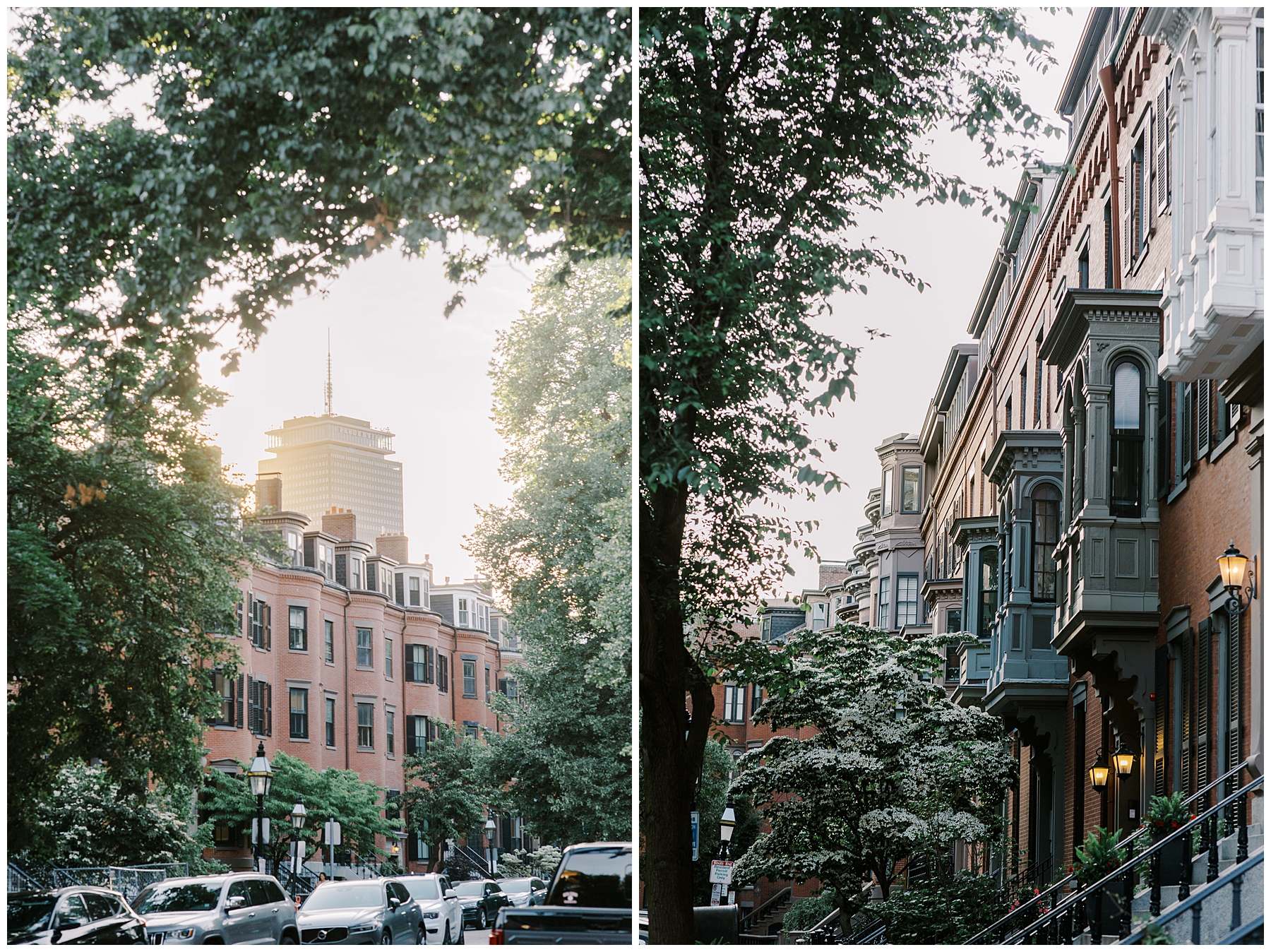 charming Brownstones in South End Boston engagement session