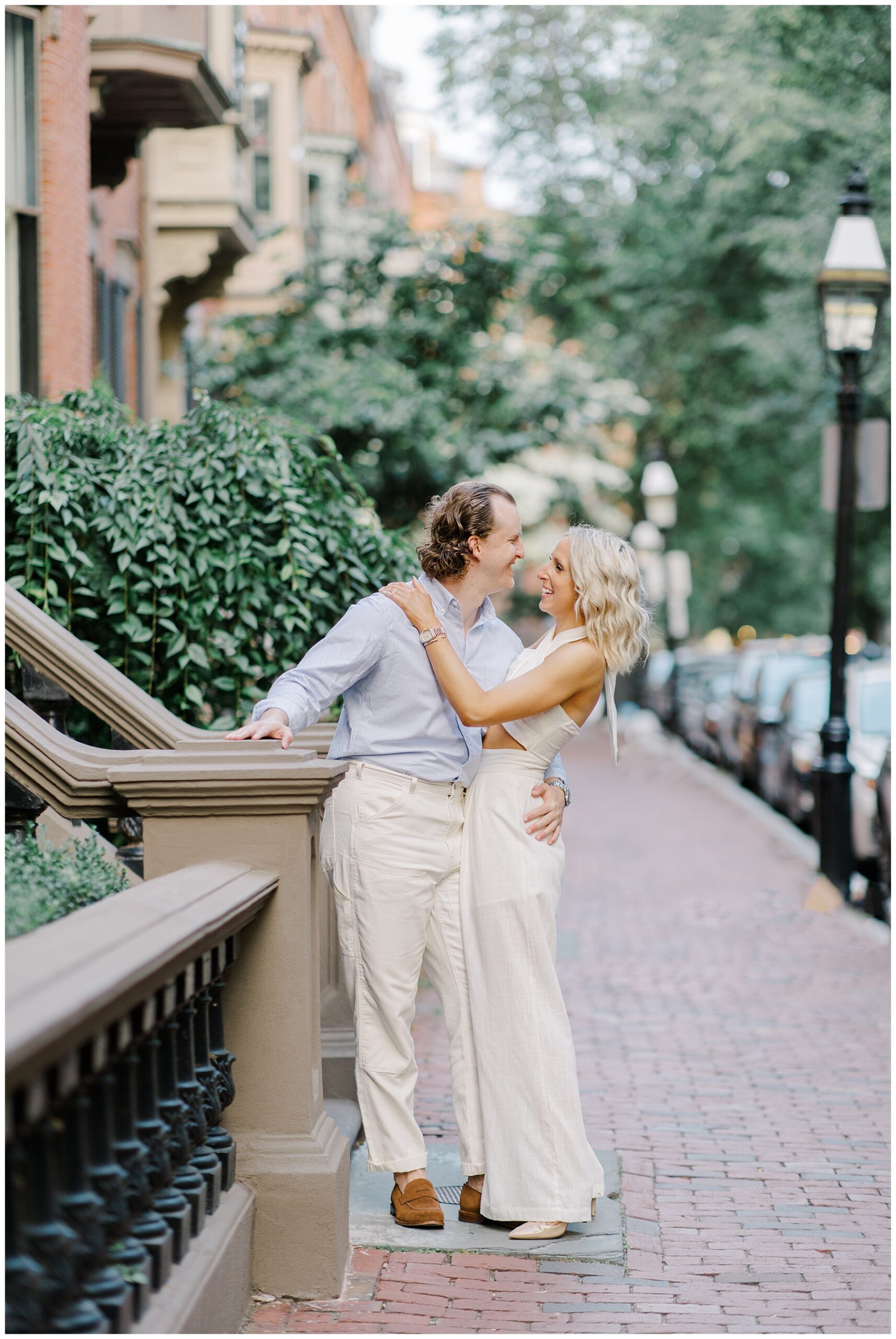 classic engagement photos in South End Boston 