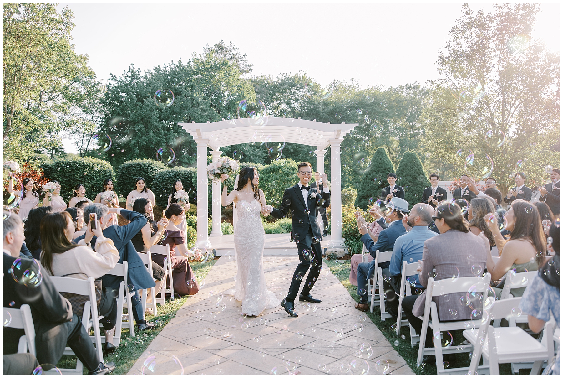 bubble exit at wedding ceremony