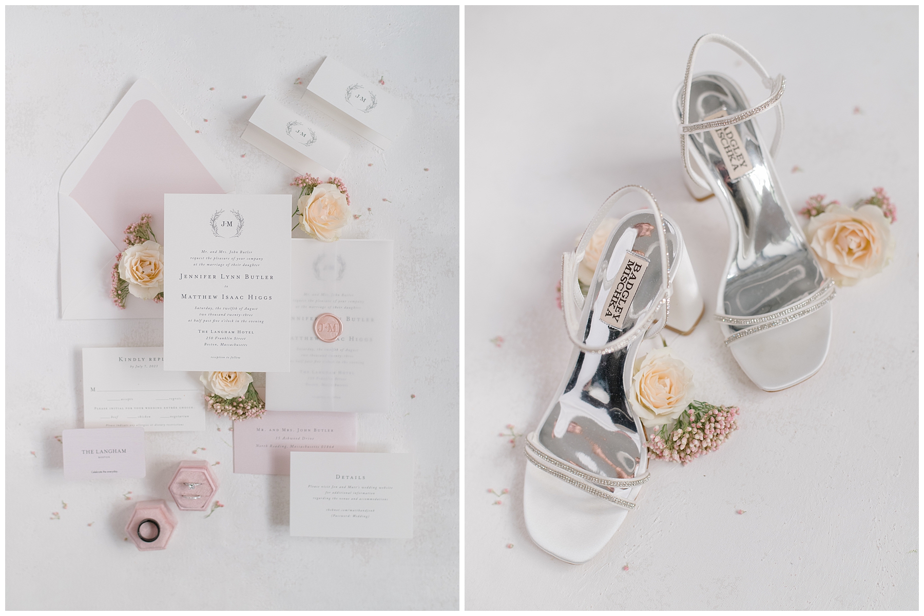 wedding flat lay design and bridal details from Boston Wedding at The Langham 