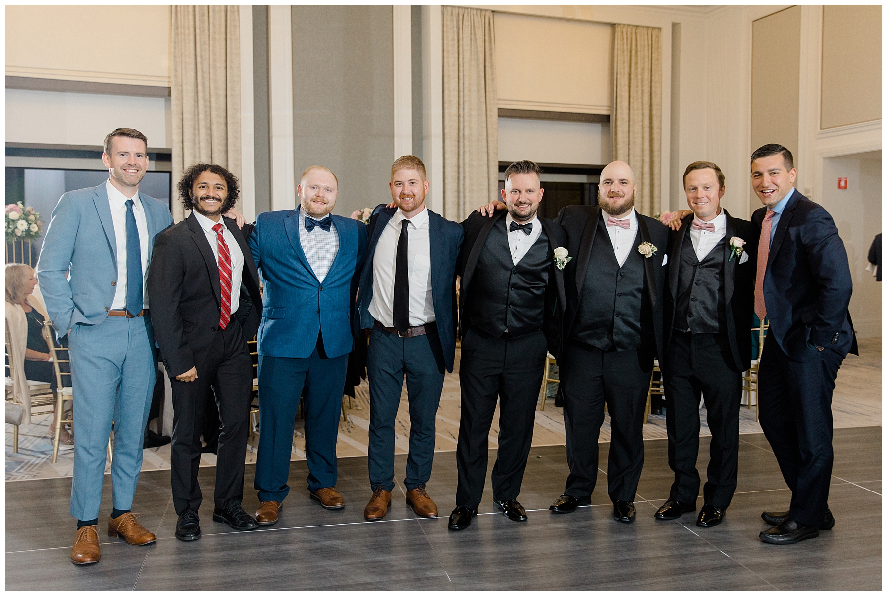 groom with groomsmen at Boston Wedding at The Langham 