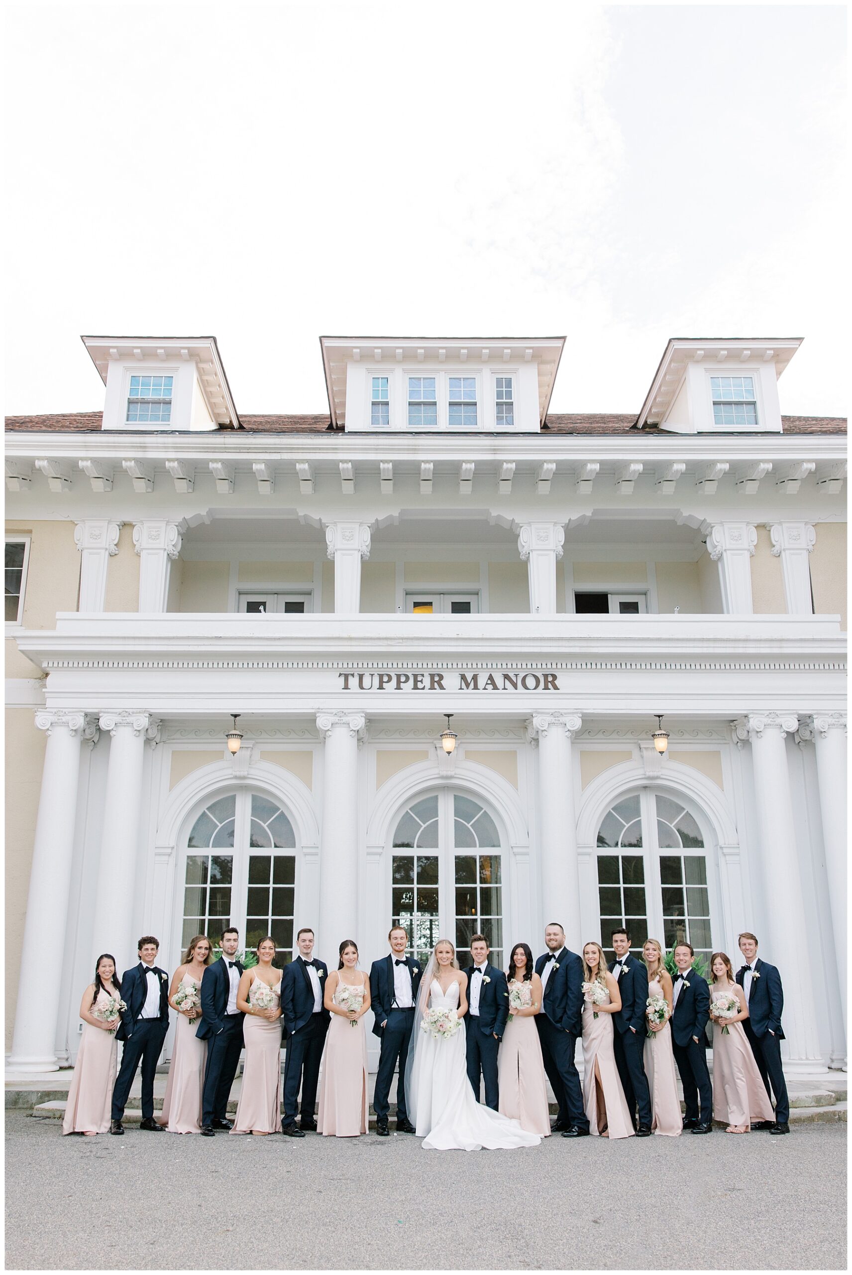 wedding party outside of Tupper Manor