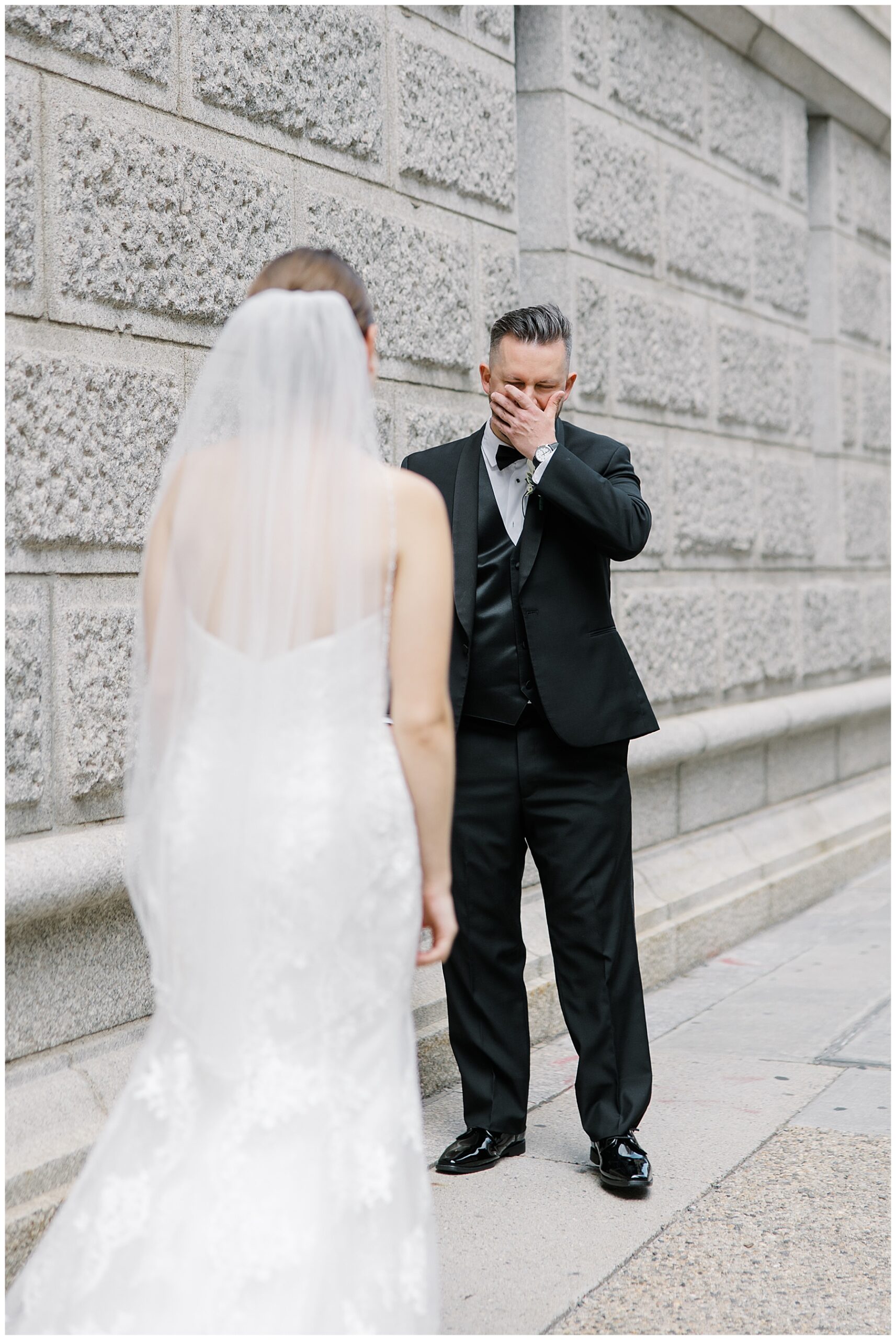 groom's reaction to seeing bride during first look