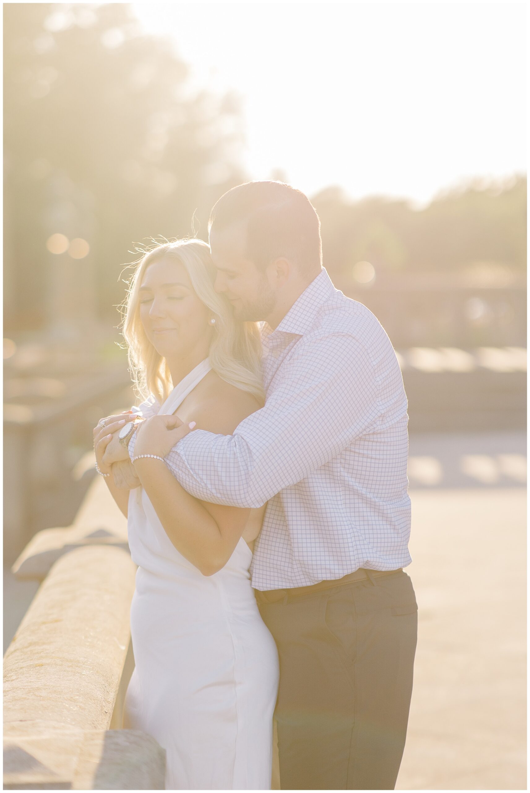 light and airy engagement portraits