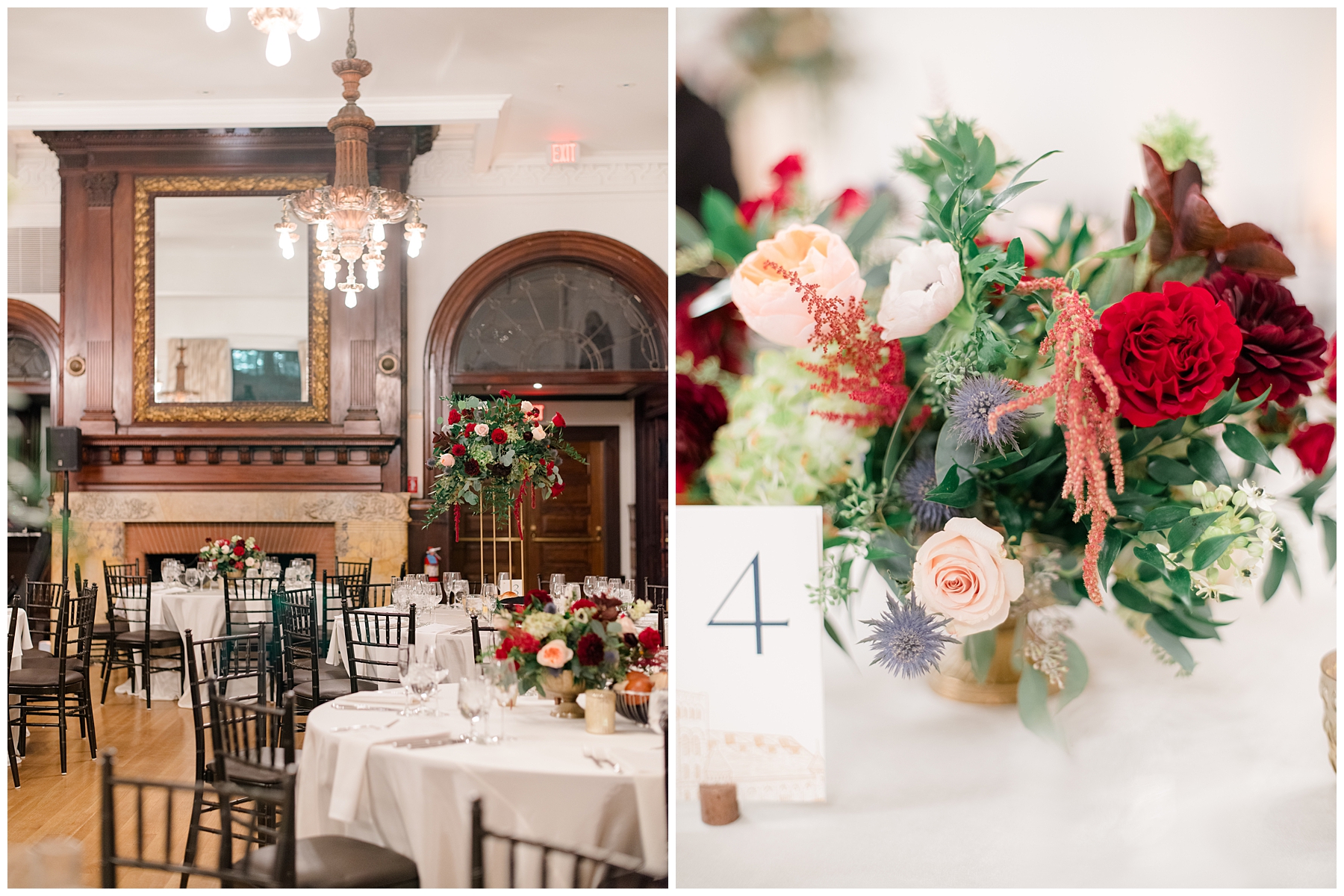 Timeless Boston Wedding details and floral centerpieces  