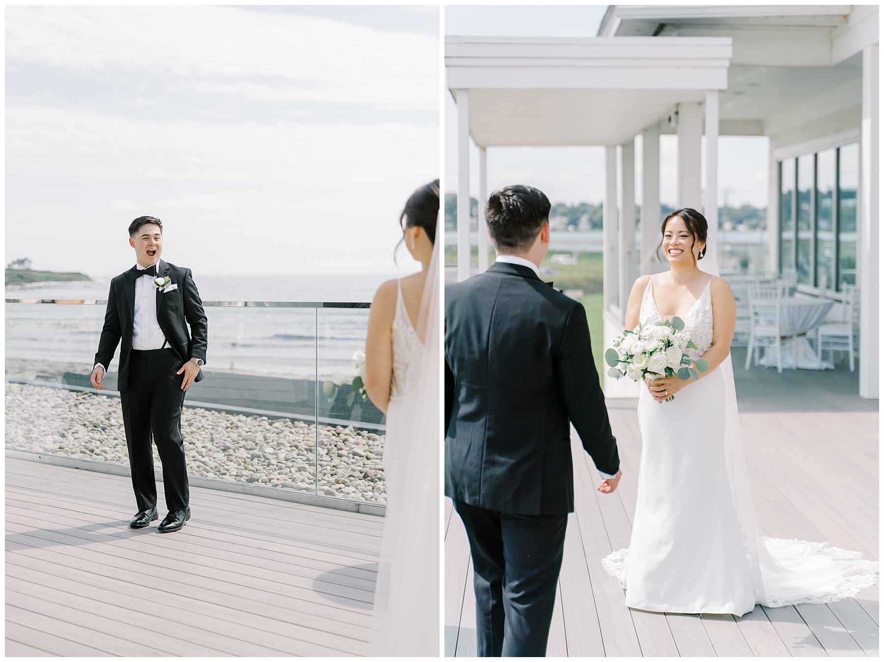 first look portraits from Newport Beach House Wedding