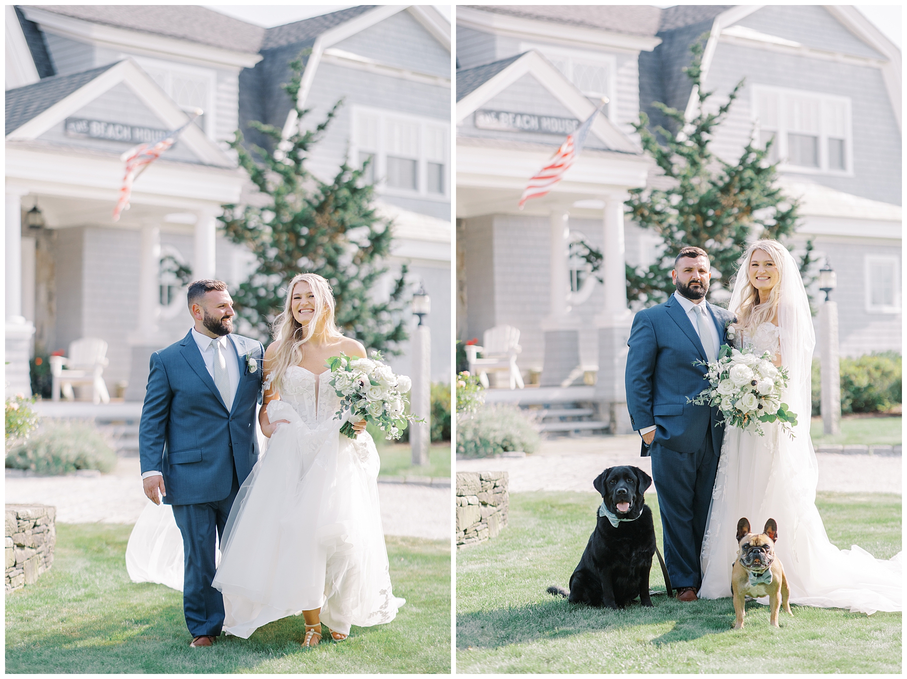 wedding portraits with couple's dogs