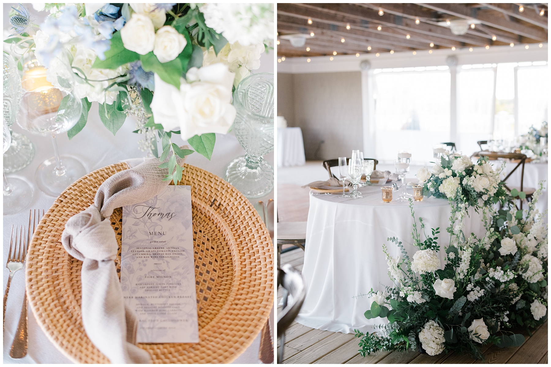 table place setting from Dreamy Shining Tides Wedding on the Mattapoisett Harbor 