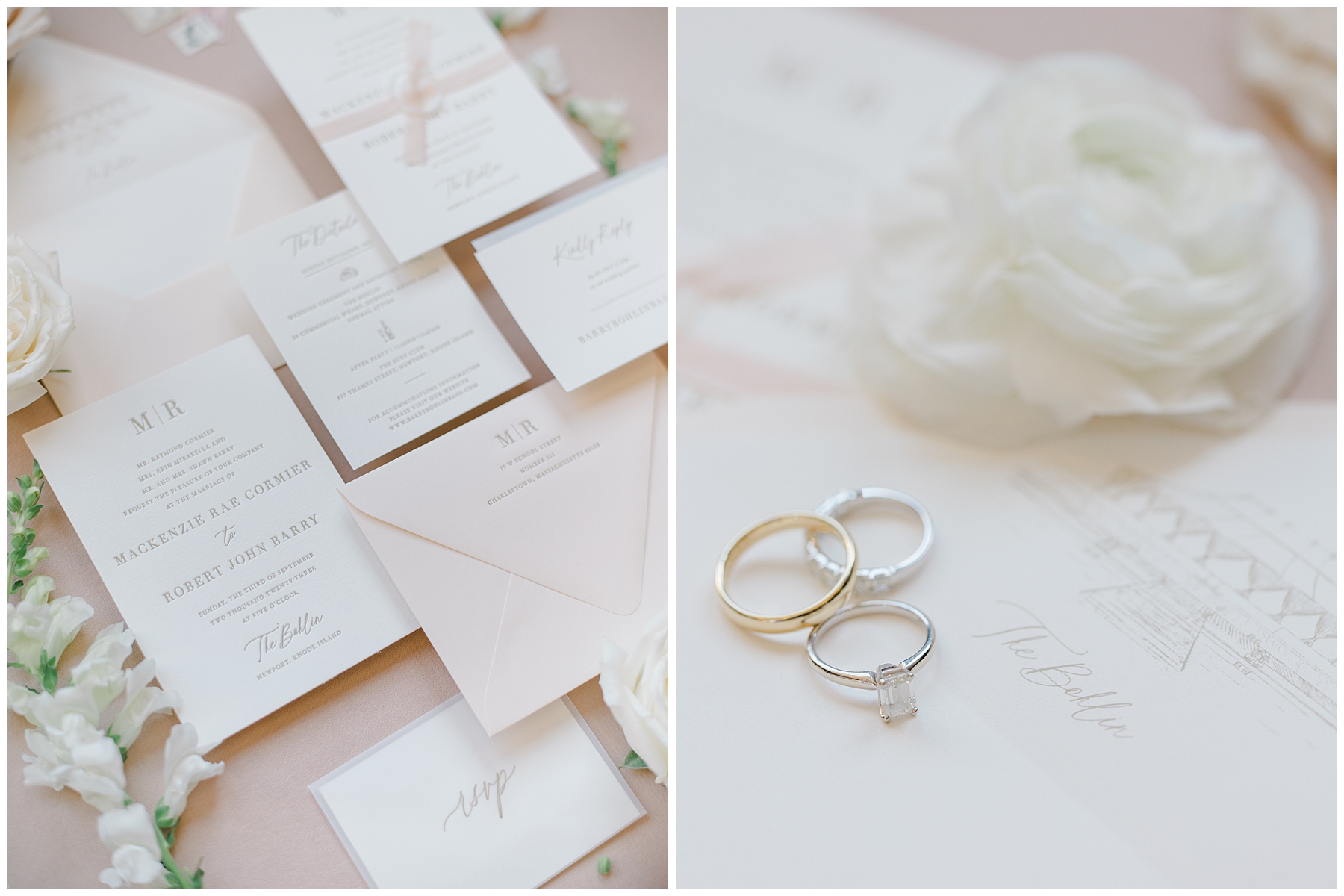 romantic and modern wedding details
