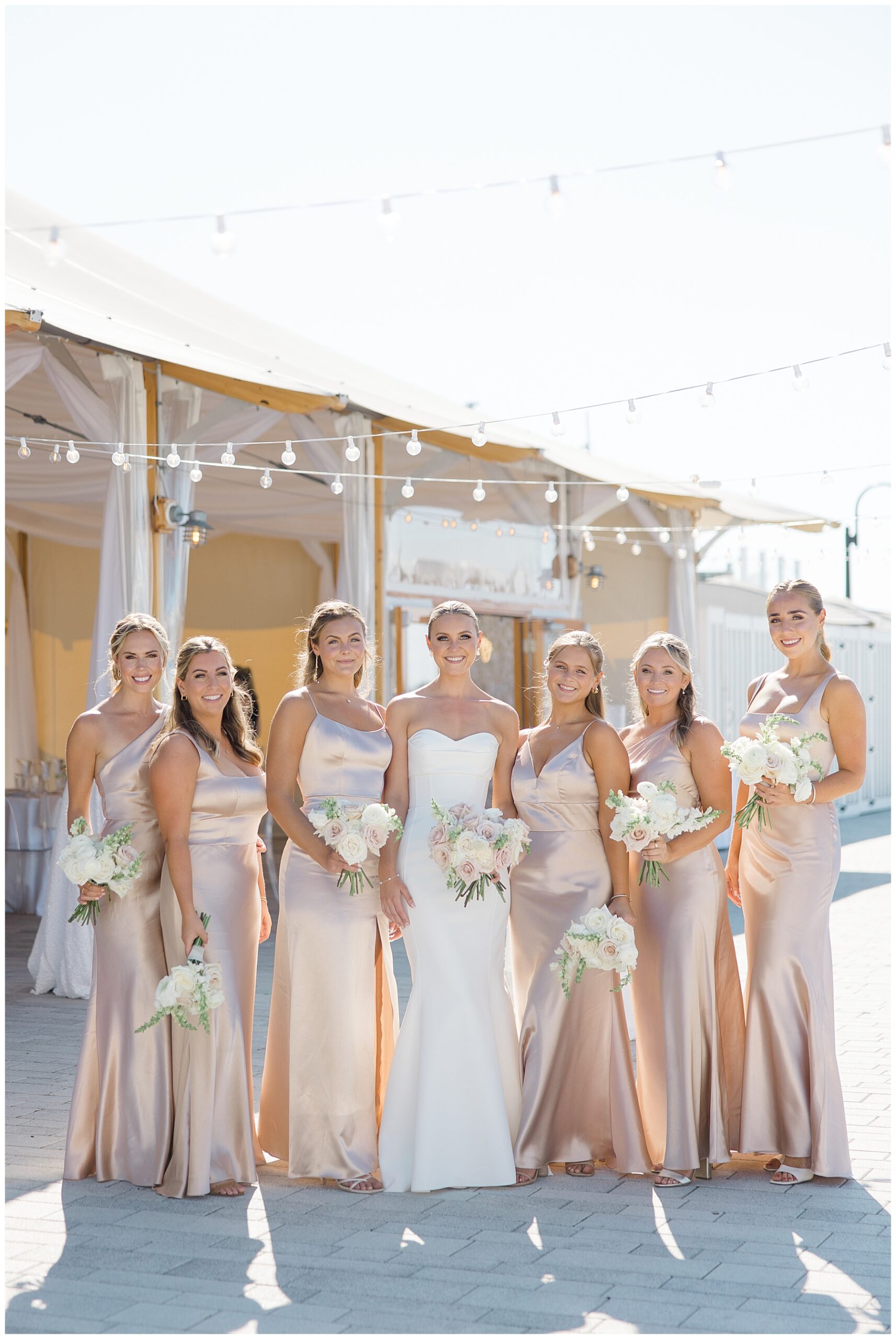 bridal party at the Luxurious Newport Wedding reception at The Bohlin 