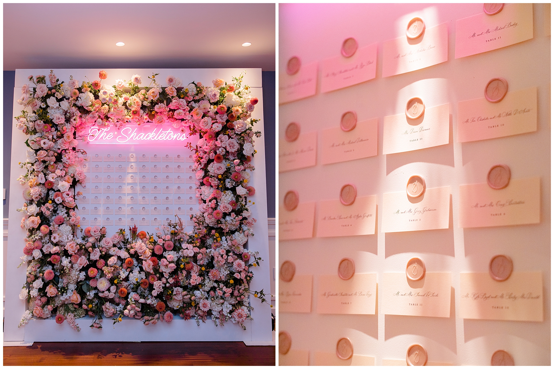 floral designed seating chart