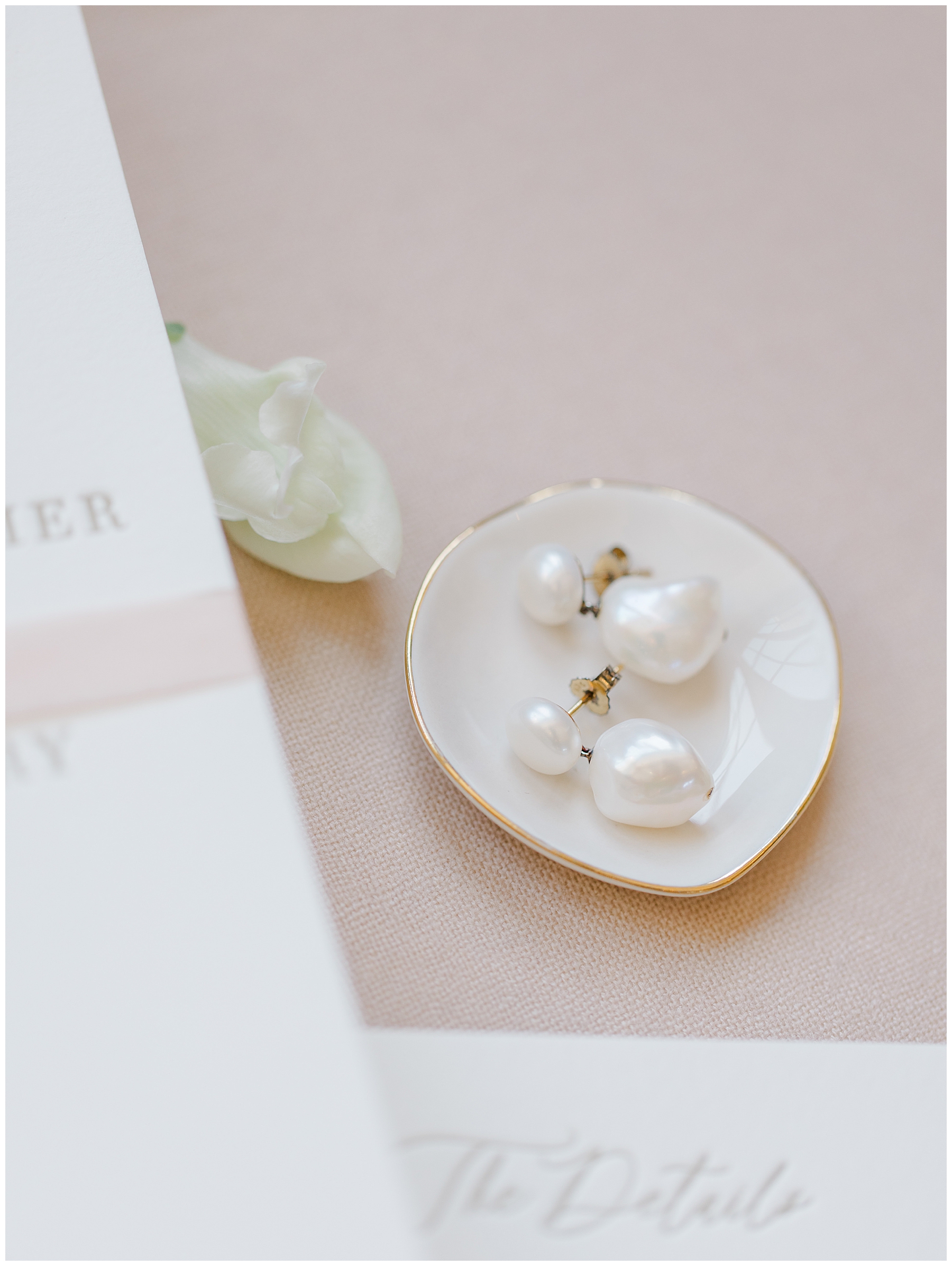 bride's elegant pearl earrings 