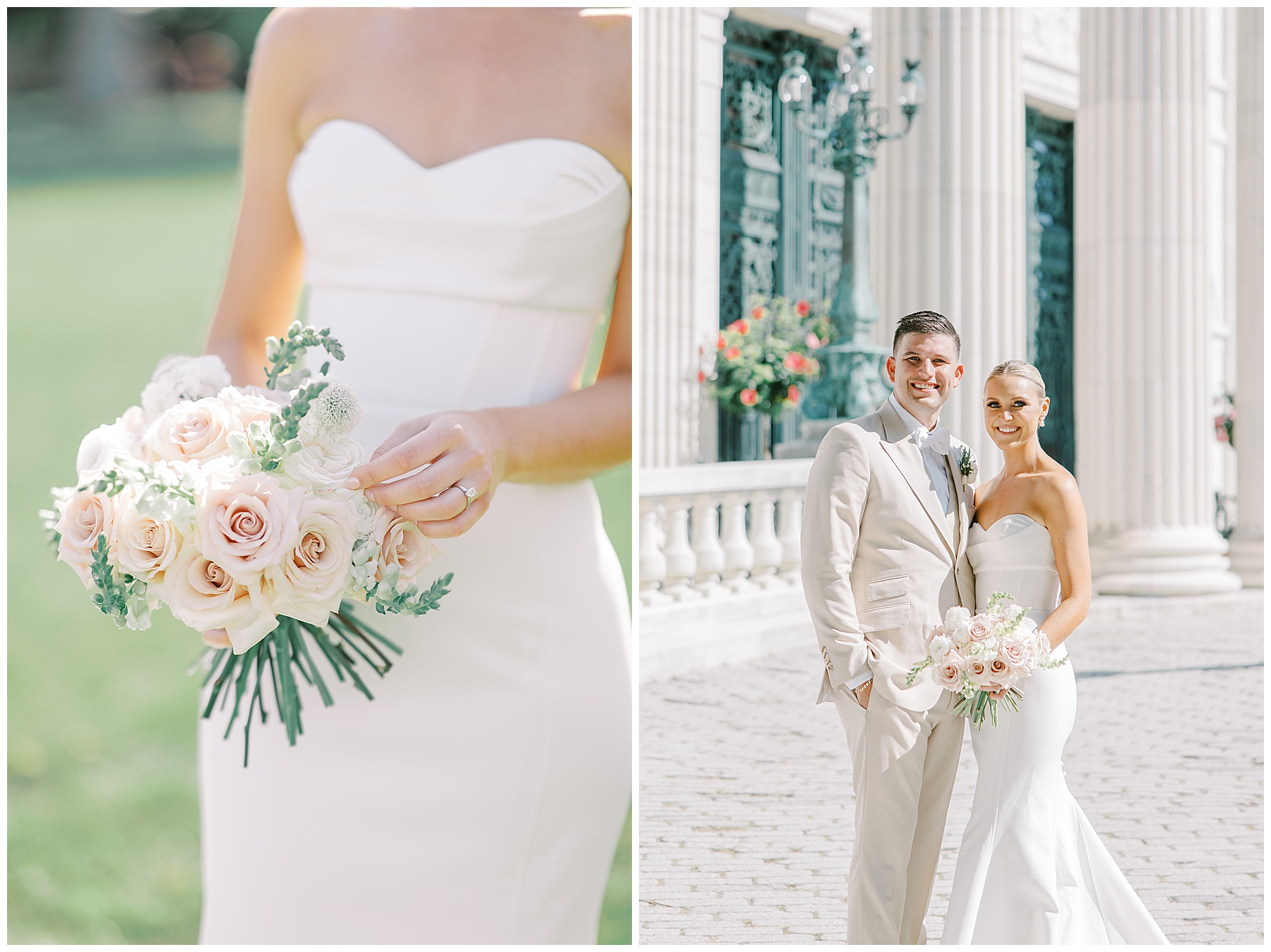  bride and groom portraits at The Marble House