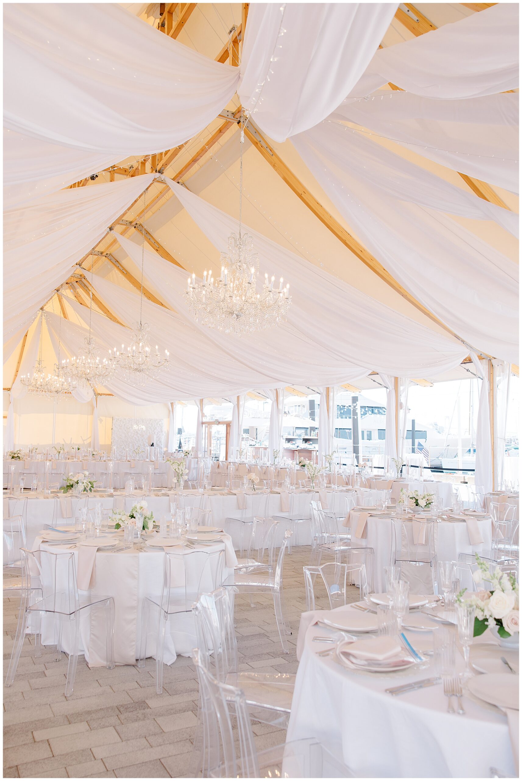 Luxurious Newport Wedding under sperry tent at The Bohlin 