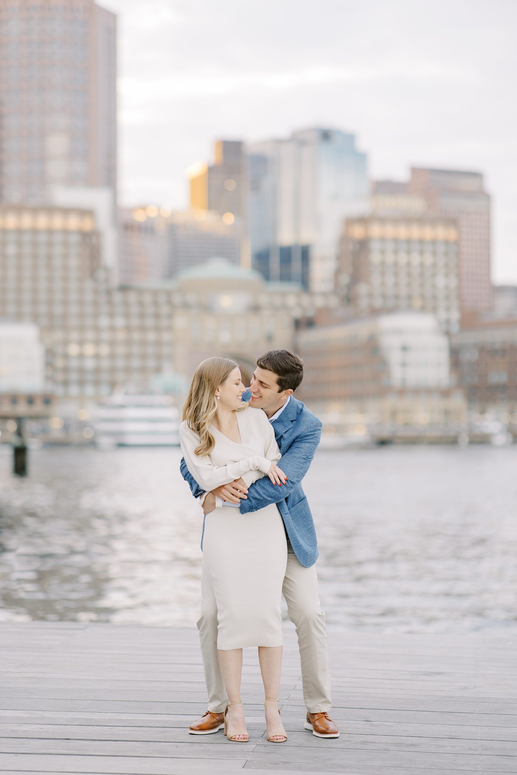 candid engagement portraits in Boston