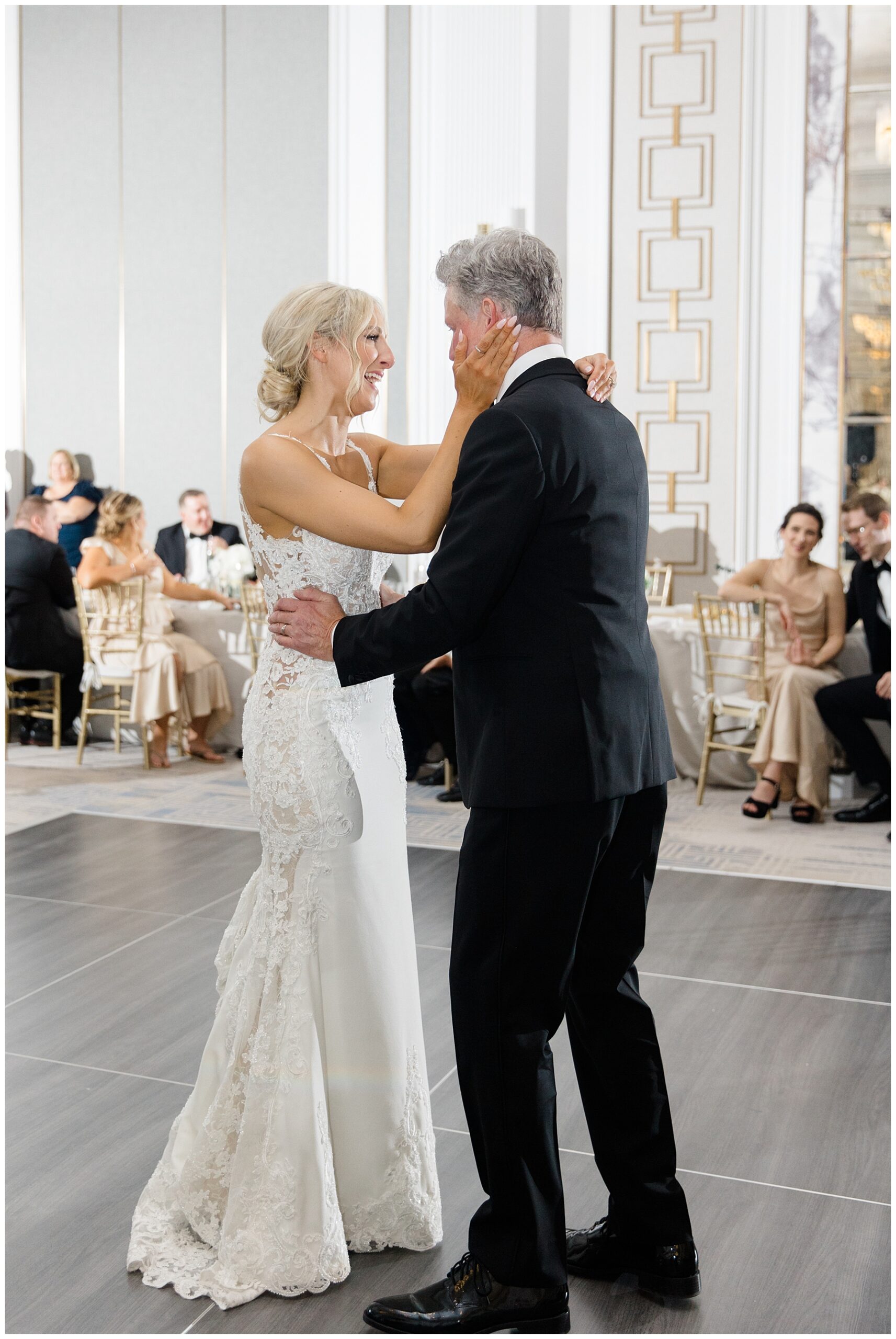 candid father-daughter dance